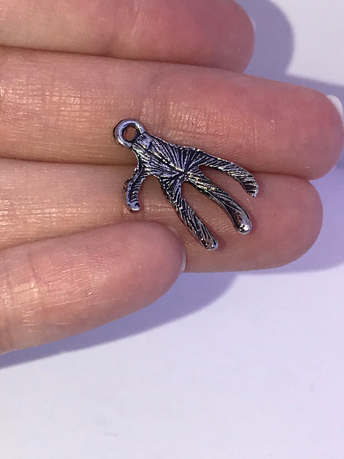 Pewter Skeletal Hand Charm