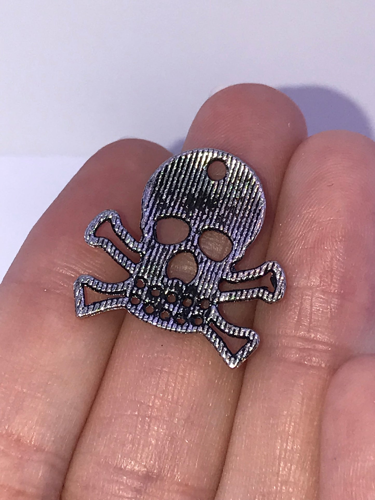 Pewter Skull and Crossbones Charm