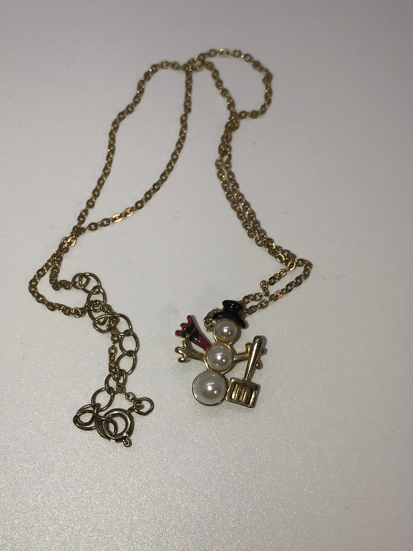 18" Snowman Necklace and jewelry box
