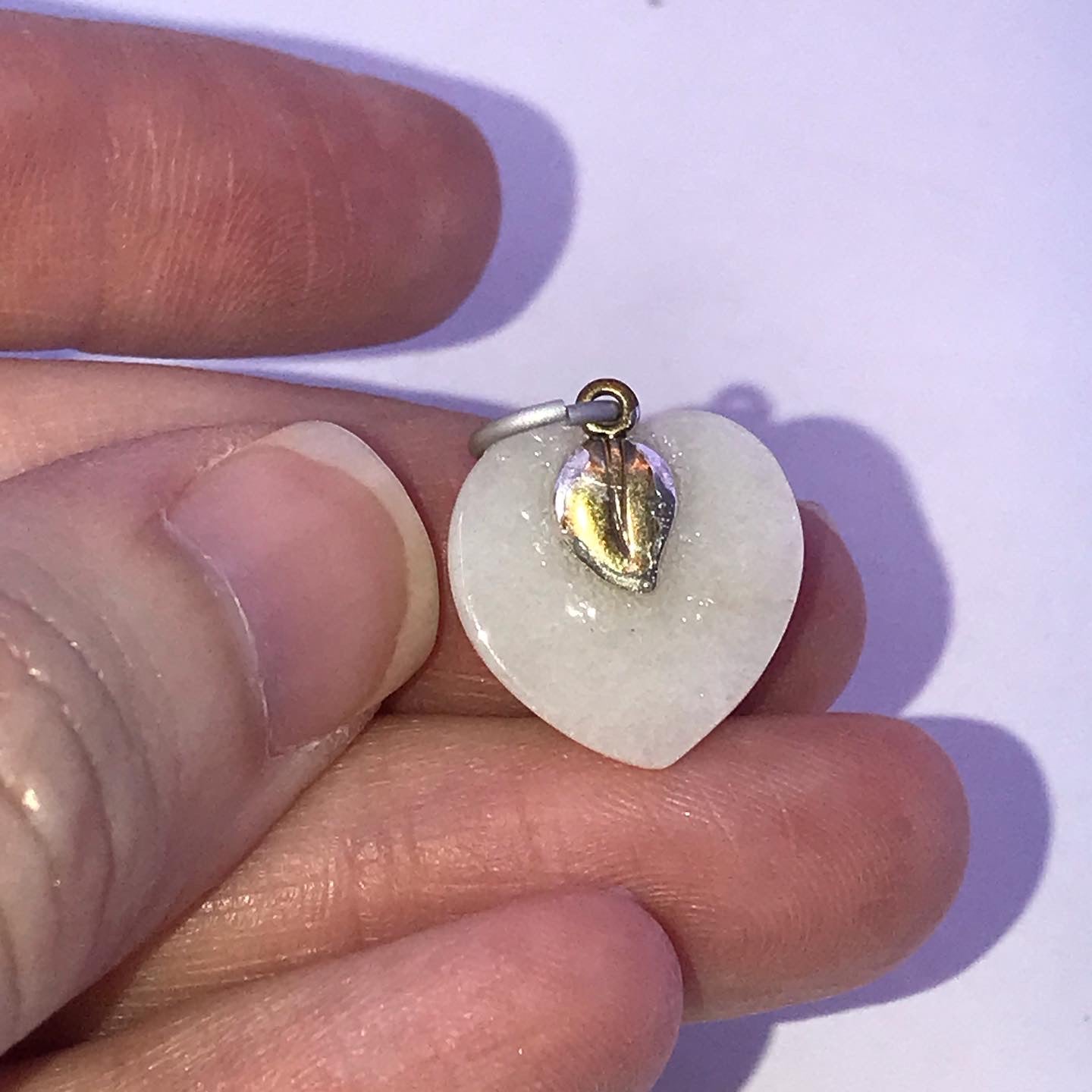 Snowy Quartz Heart Pendant