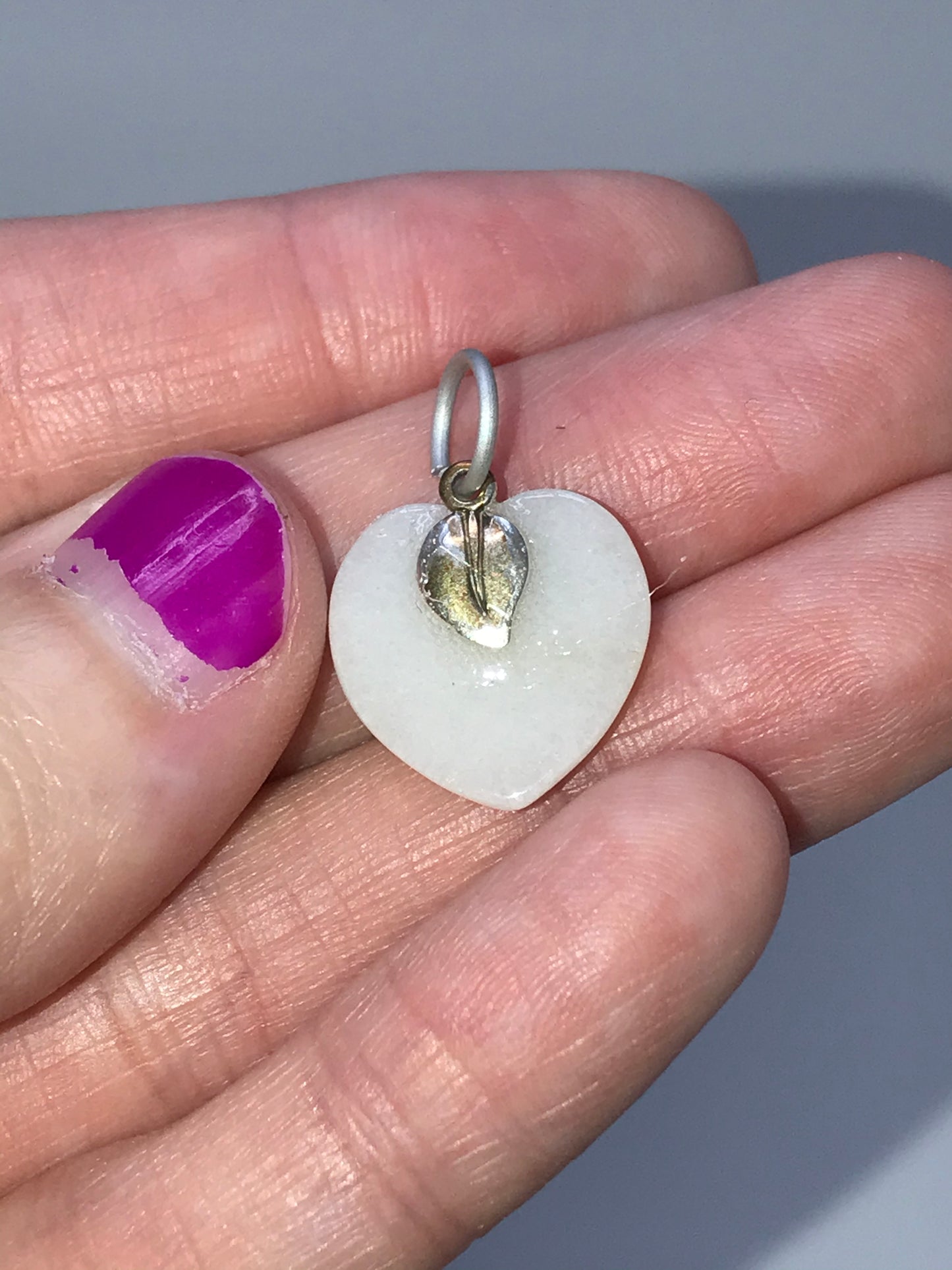 Snowy Quartz Heart Pendant