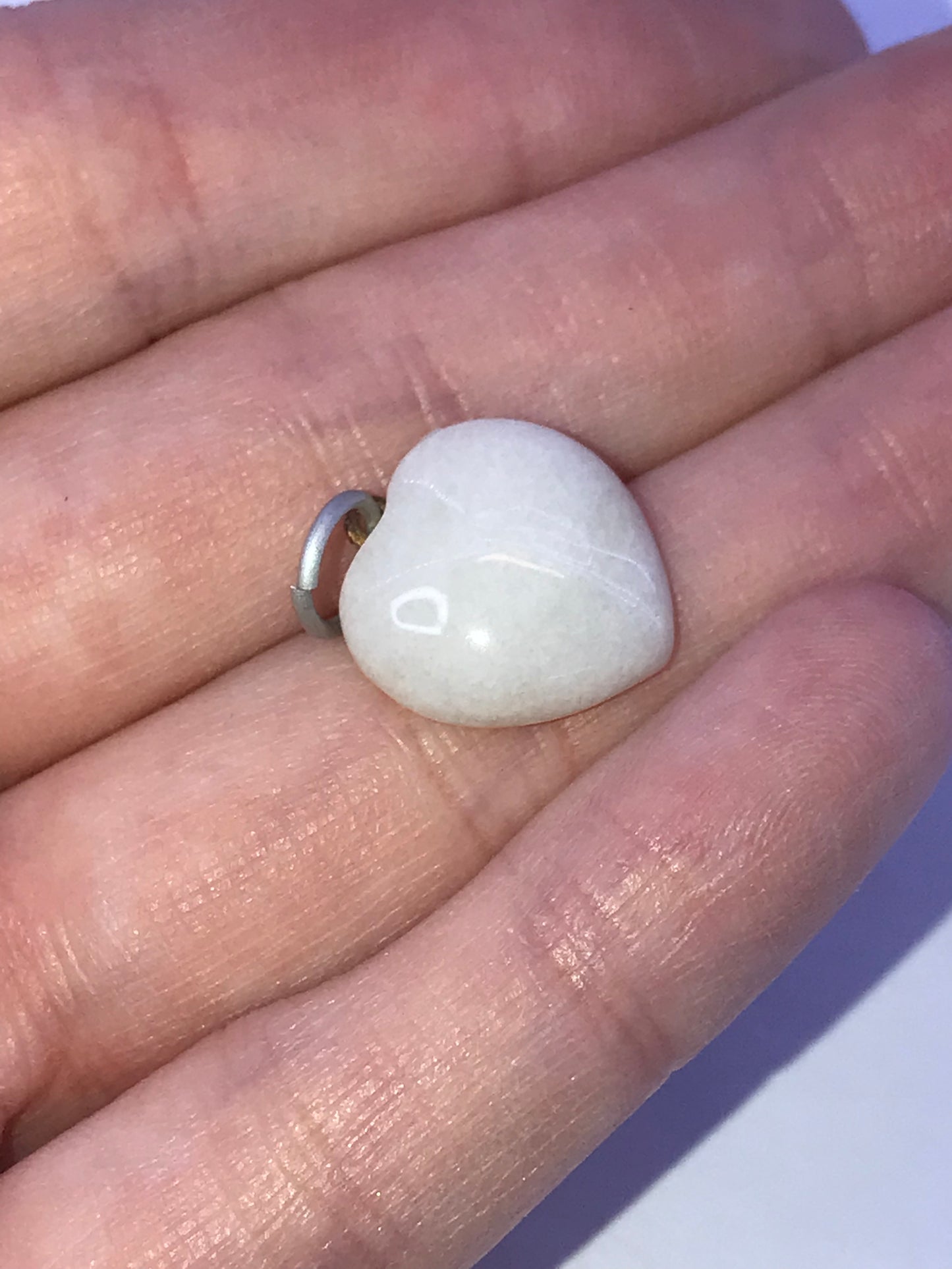 Snowy Quartz Heart Pendant