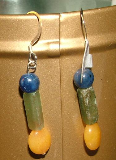 Sodalite, Green Aventurine And Aragonite Earrings