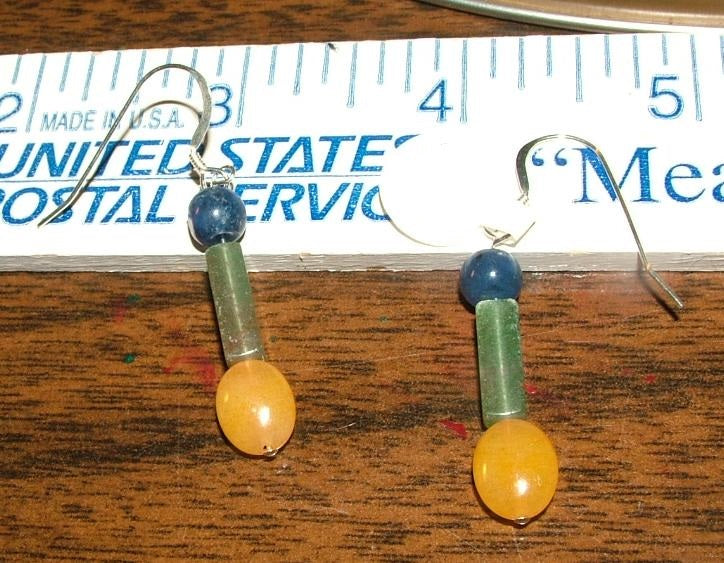 Sodalite, Green Aventurine And Aragonite Earrings