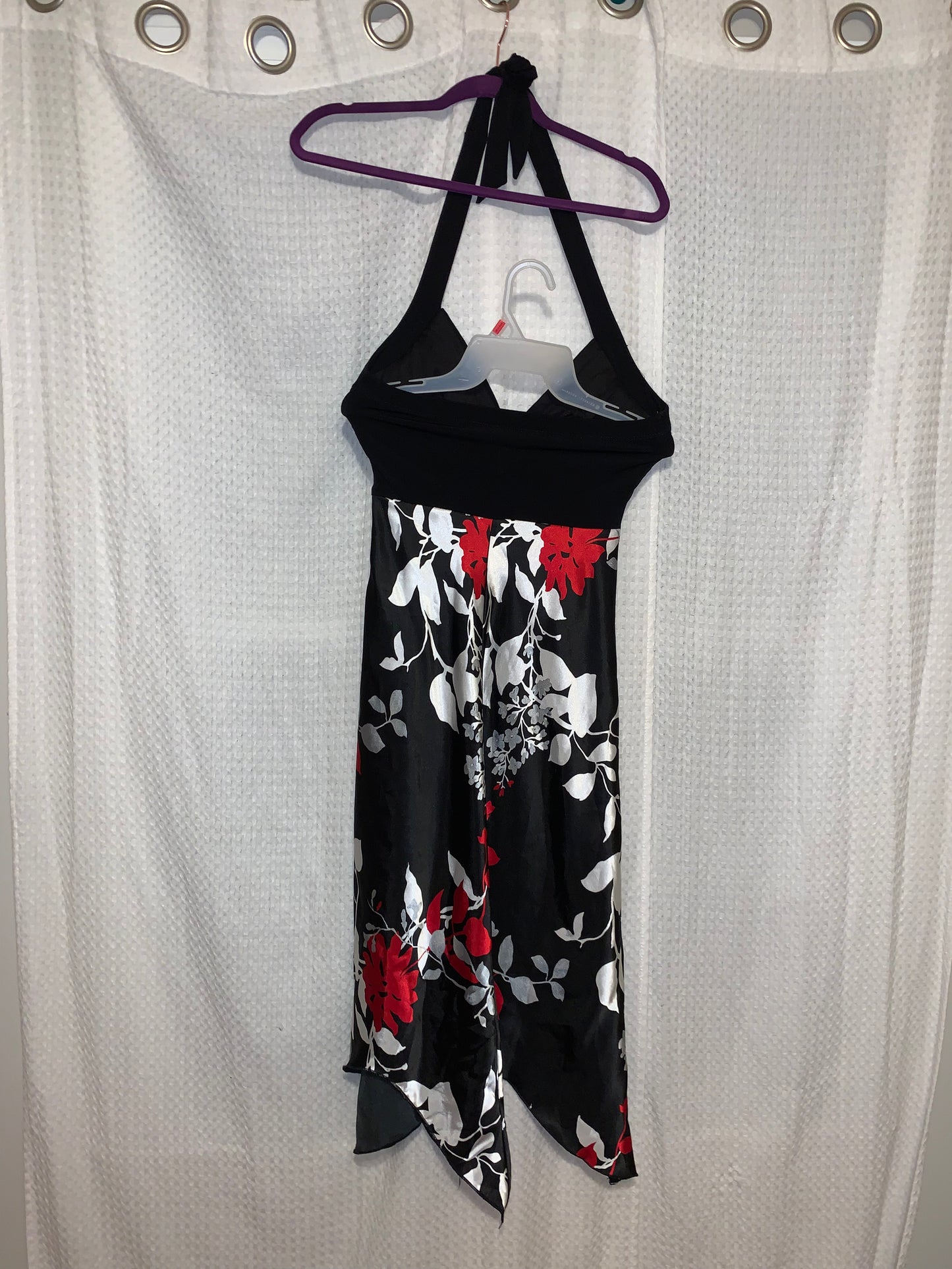 Speechless Long Black Handkerchief Hem Dress