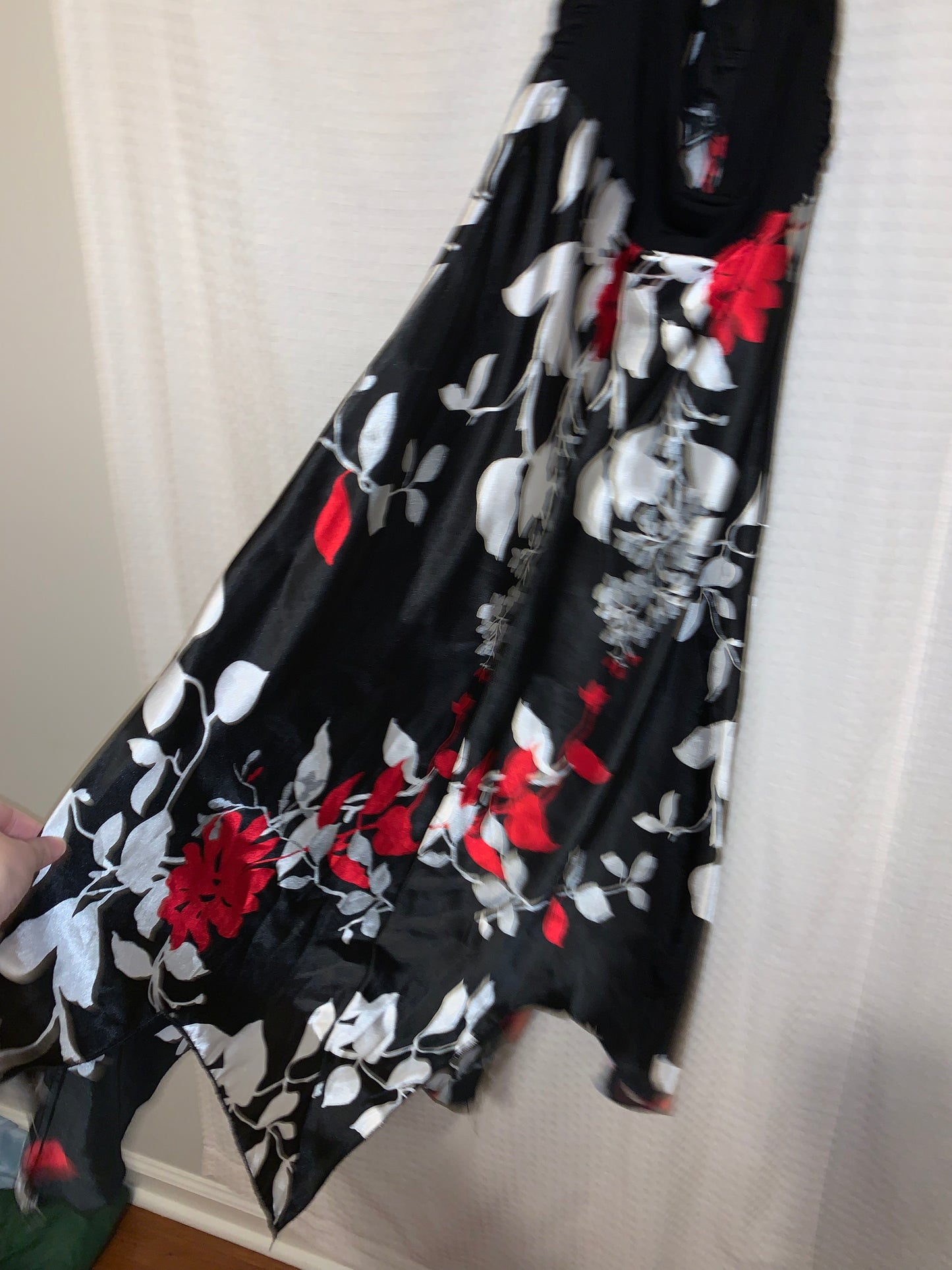 Speechless Long Black Handkerchief Hem Dress