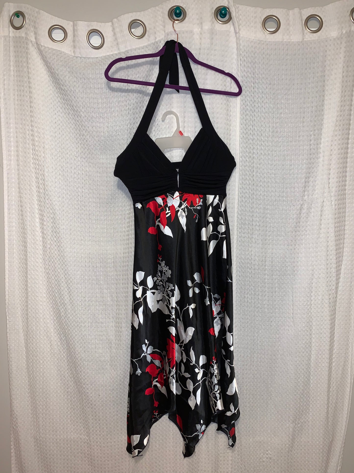 Speechless Long Black Handkerchief Hem Dress
