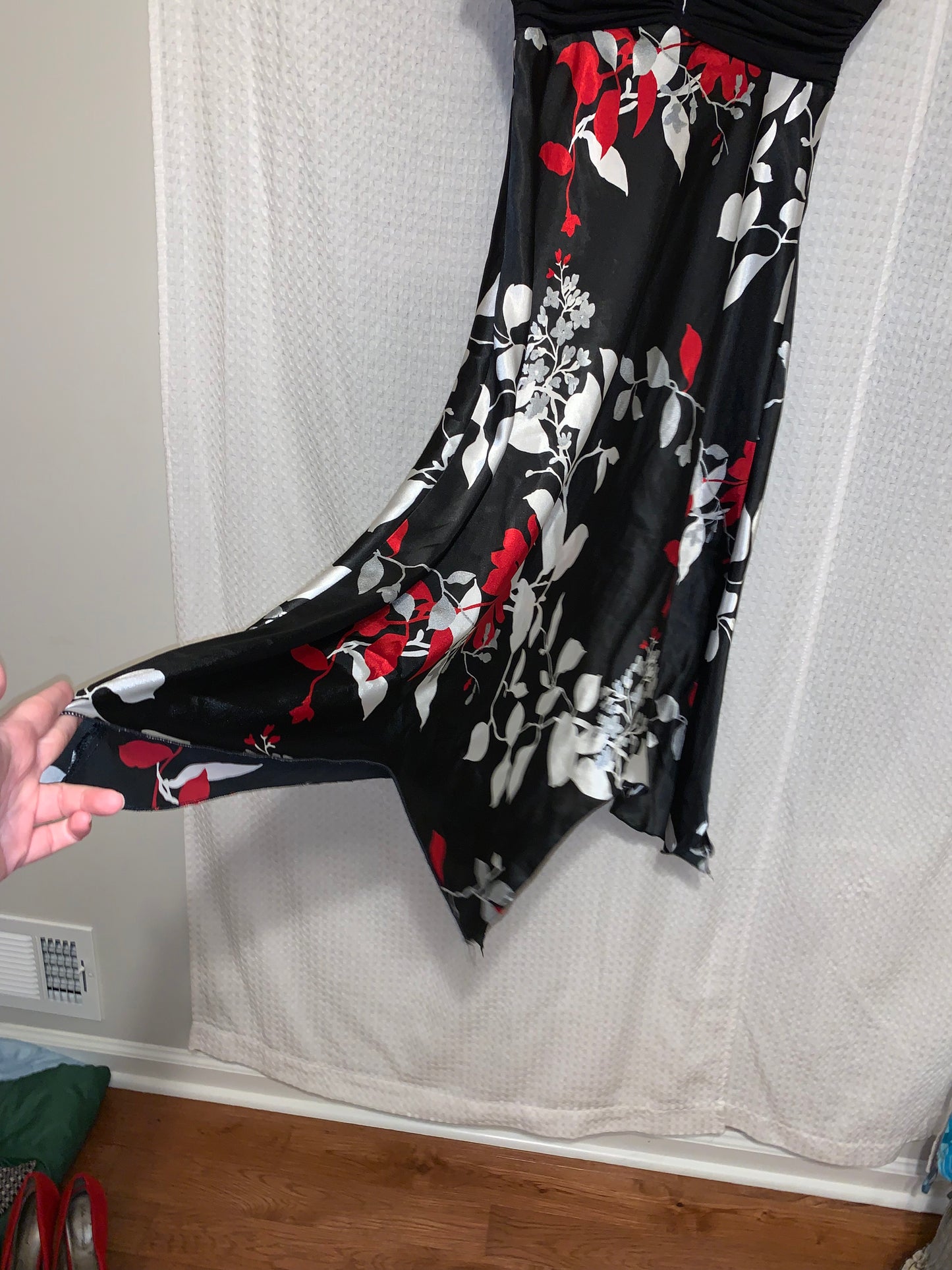 Speechless Long Black Handkerchief Hem Dress