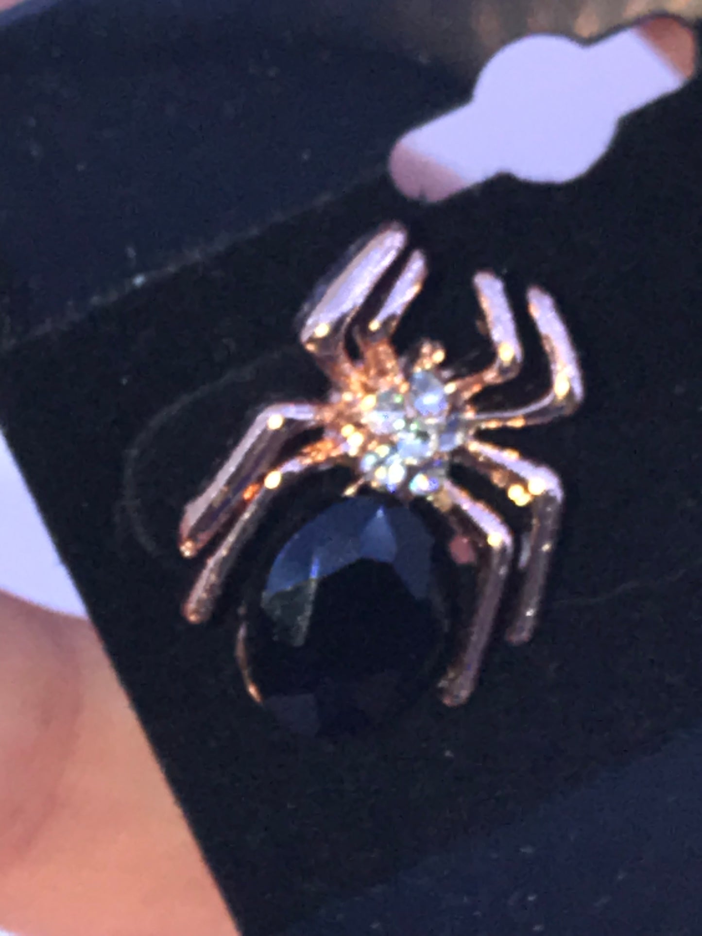 Glass Spider Post Earrings