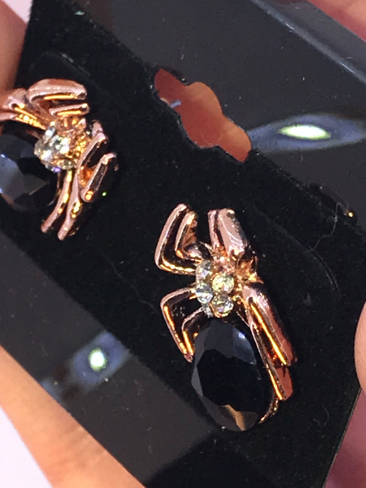 Glass Spider Post Earrings