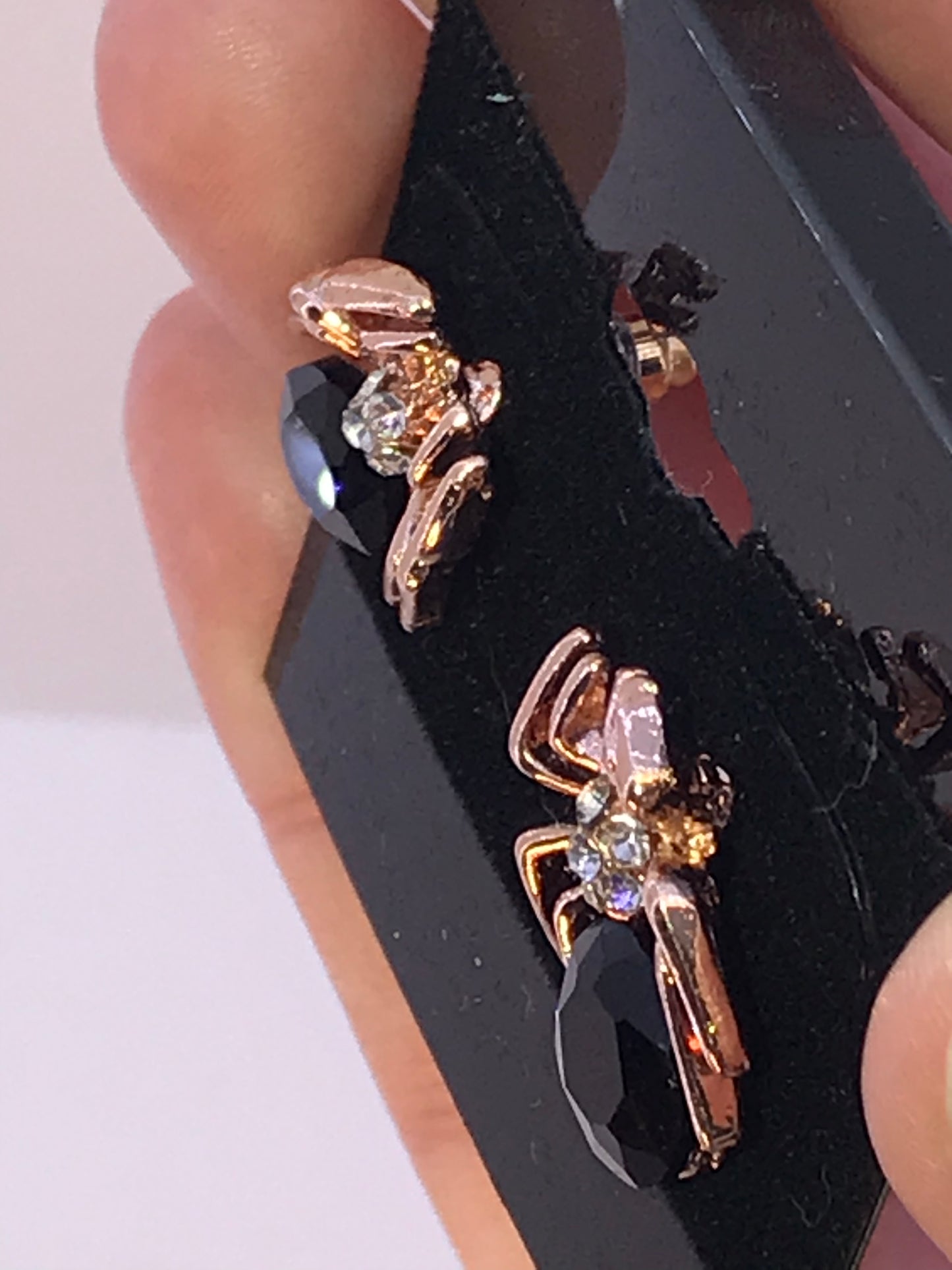 Glass Spider Post Earrings