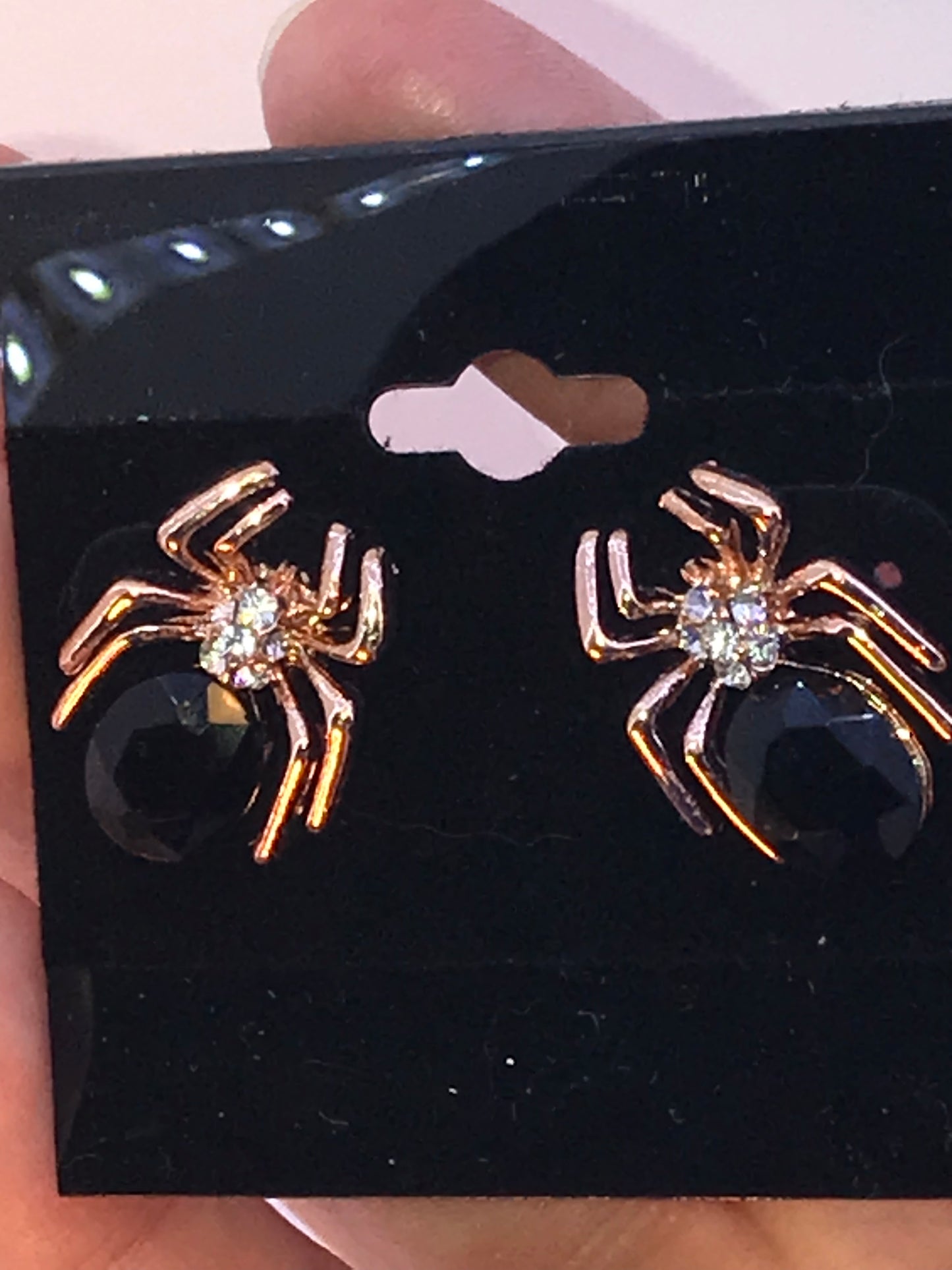 Glass Spider Post Earrings