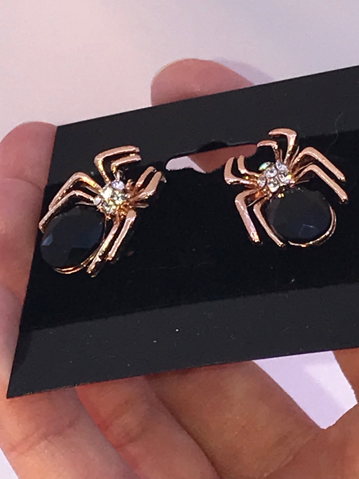 Glass Spider Post Earrings