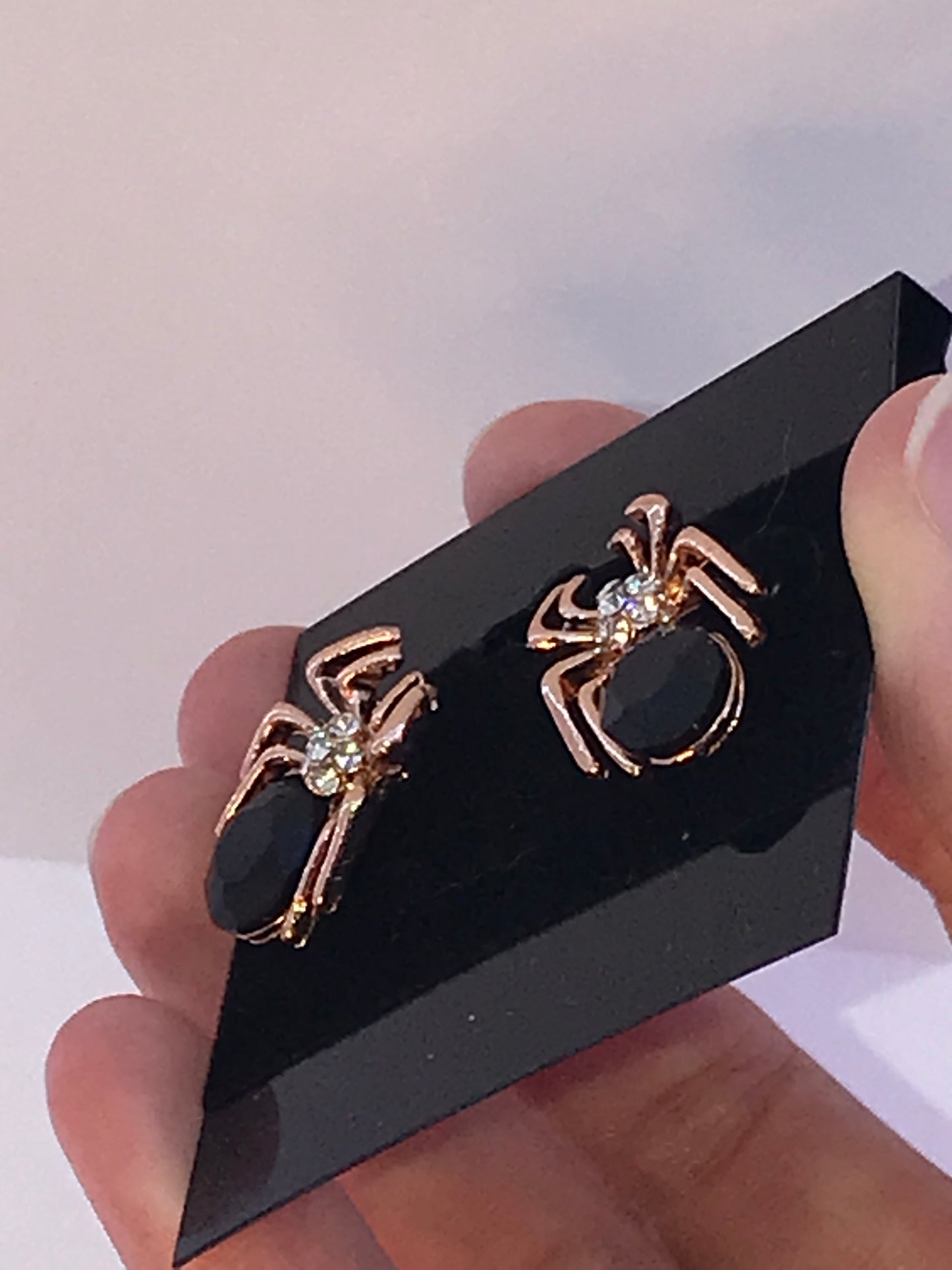 Glass Spider Post Earrings