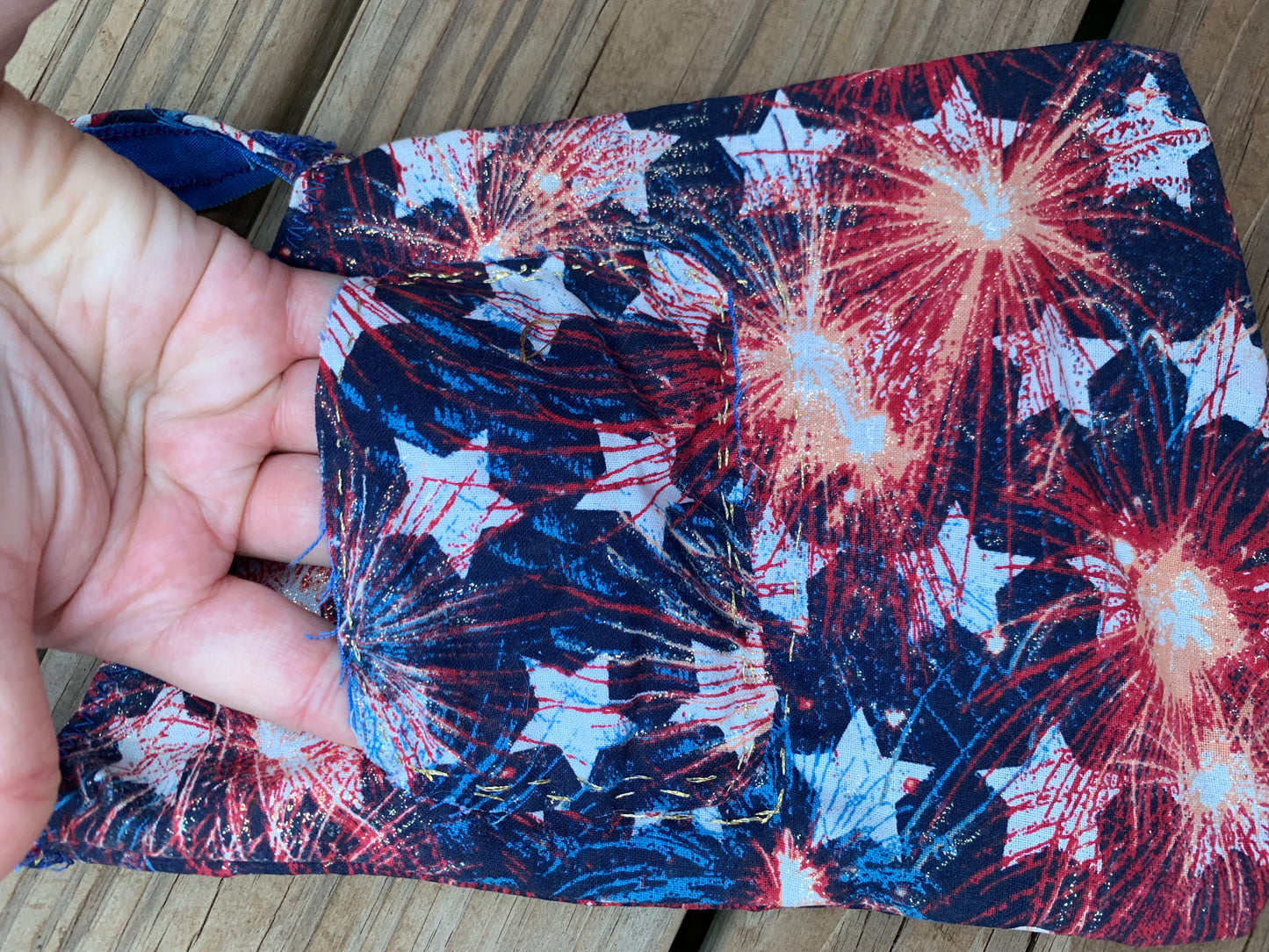Handmade Red, White, and Blue Sparkly Star Purse