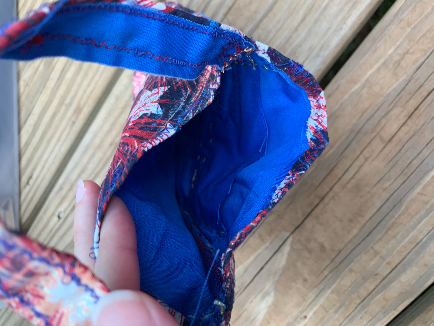 Handmade Red, White, and Blue Sparkly Star Purse