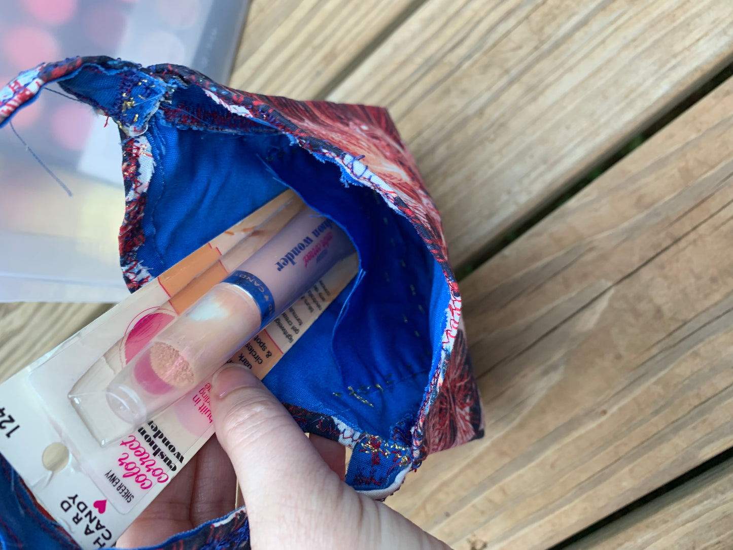 Handmade Red, White, and Blue Sparkly Star Purse