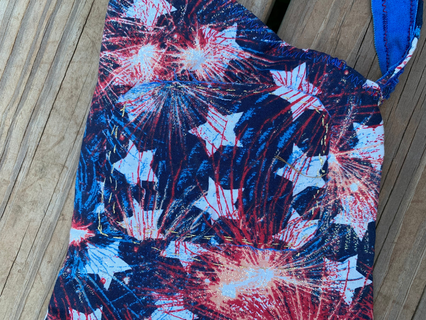 Handmade Red, White, and Blue Sparkly Star Purse