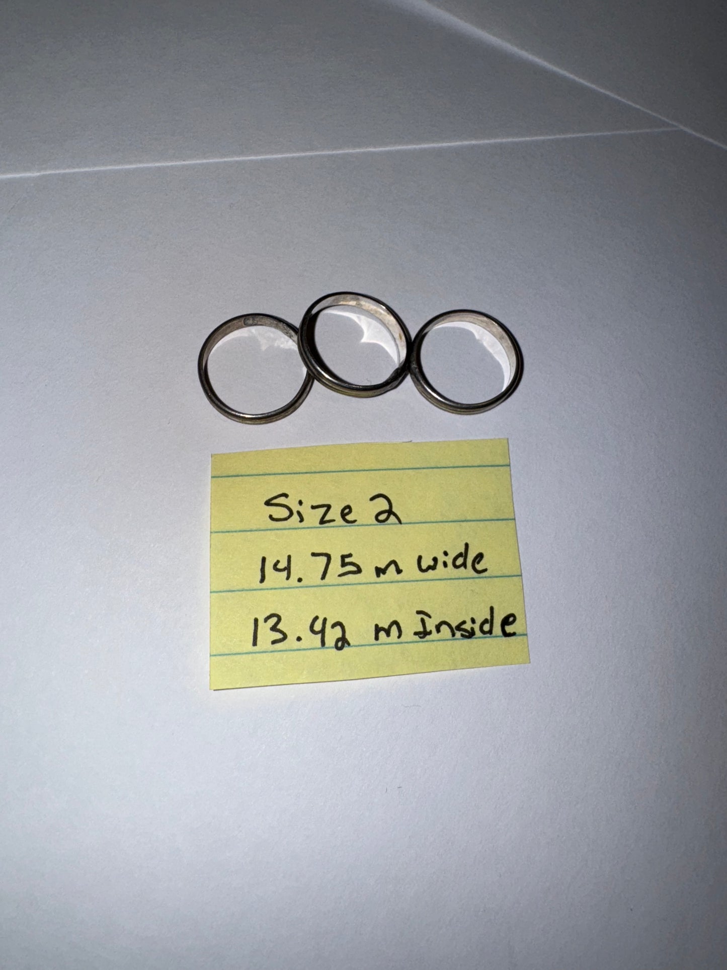 Sterling Silver Thin Double Band Ring, Size 2