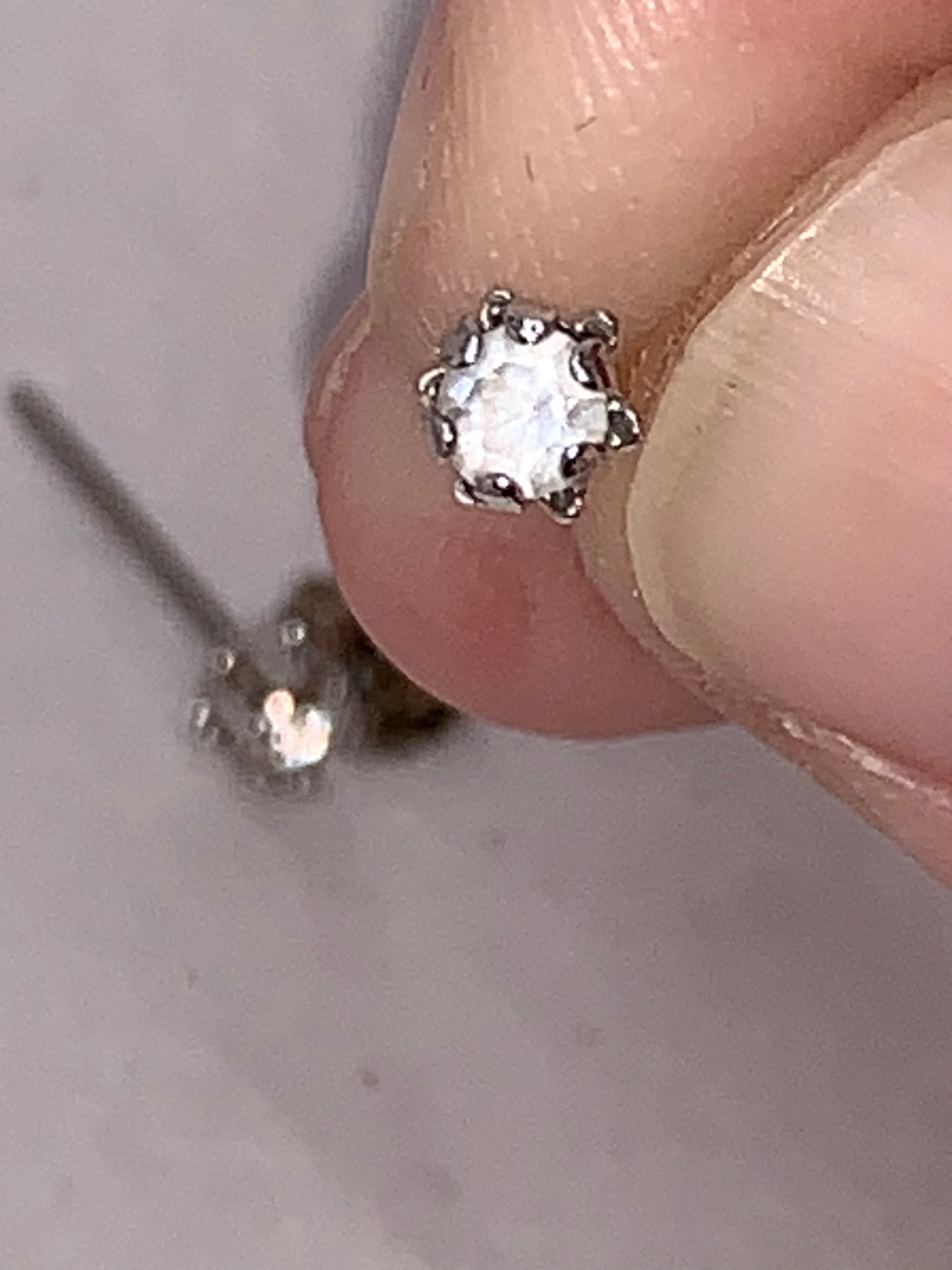 Sterling silver Cz Post Earrings