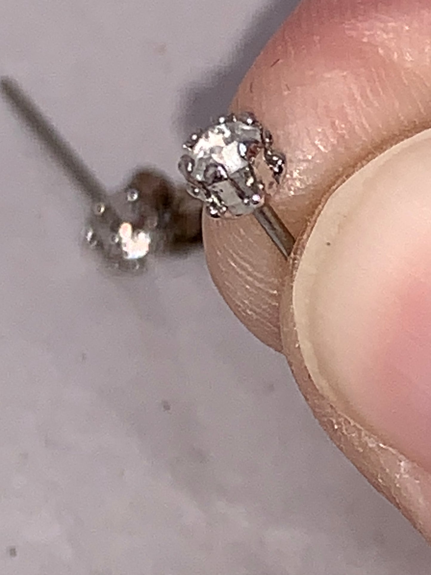 Sterling silver Cz Post Earrings