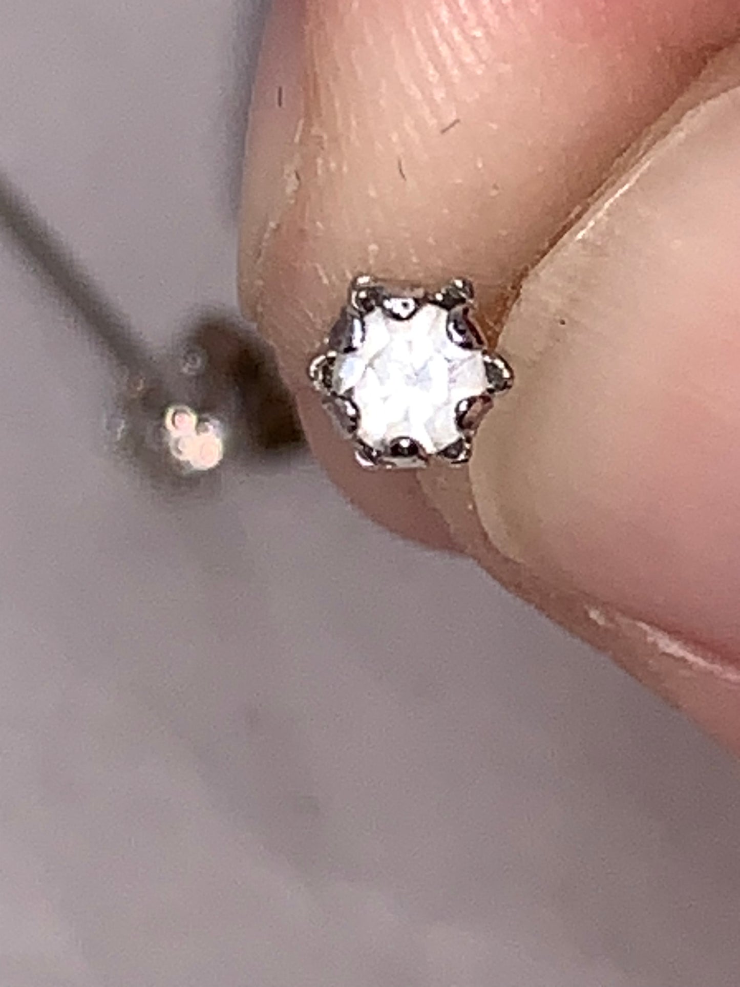 Sterling silver Cz Post Earrings
