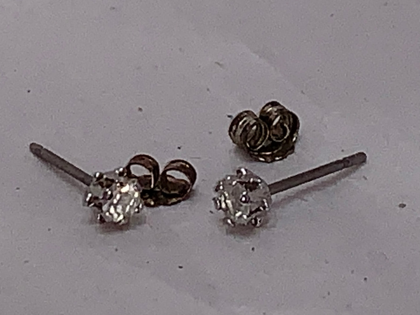 Sterling silver Cz Post Earrings