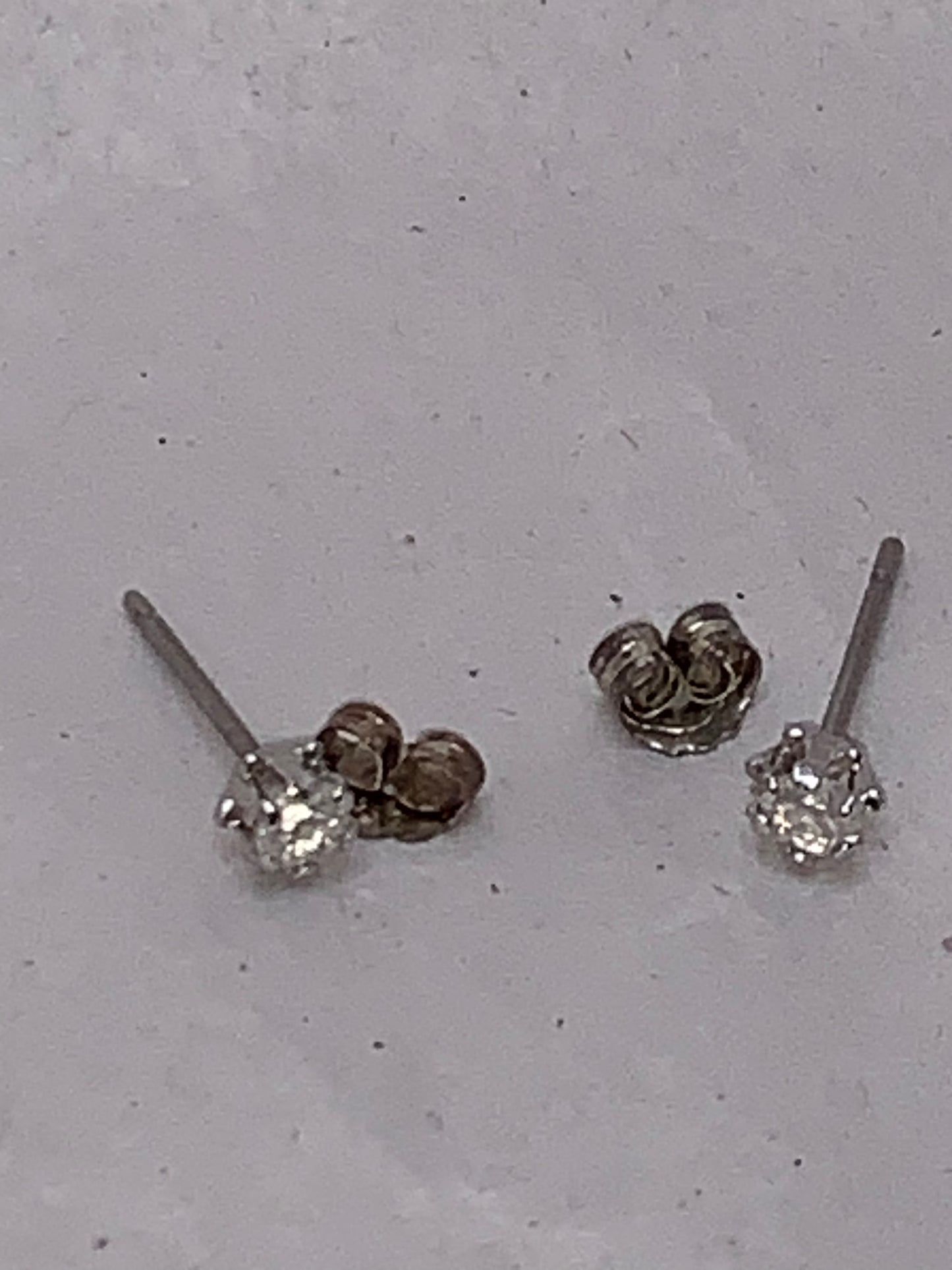 Sterling silver Cz Post Earrings