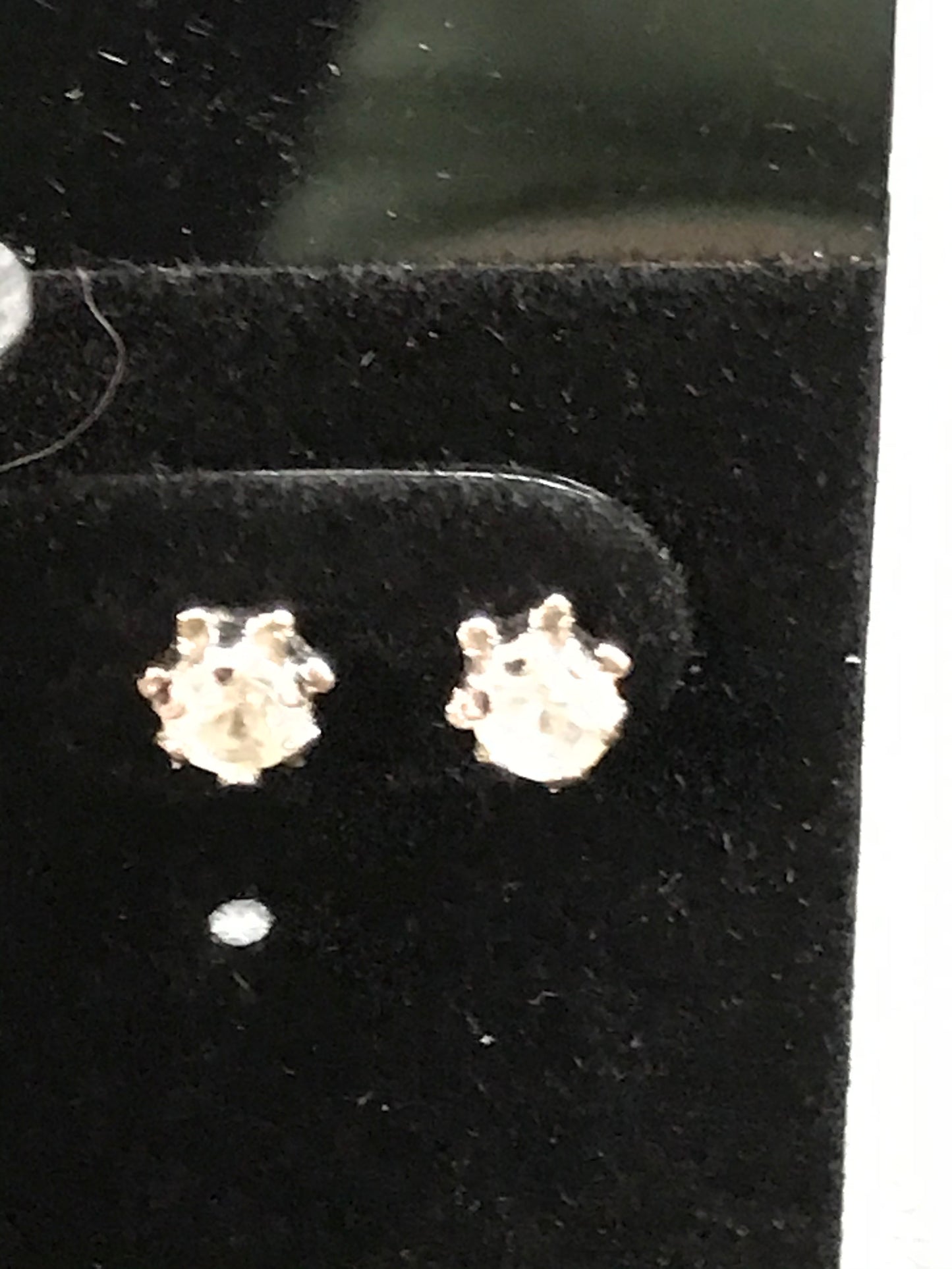 Sterling silver Cz Post Earrings
