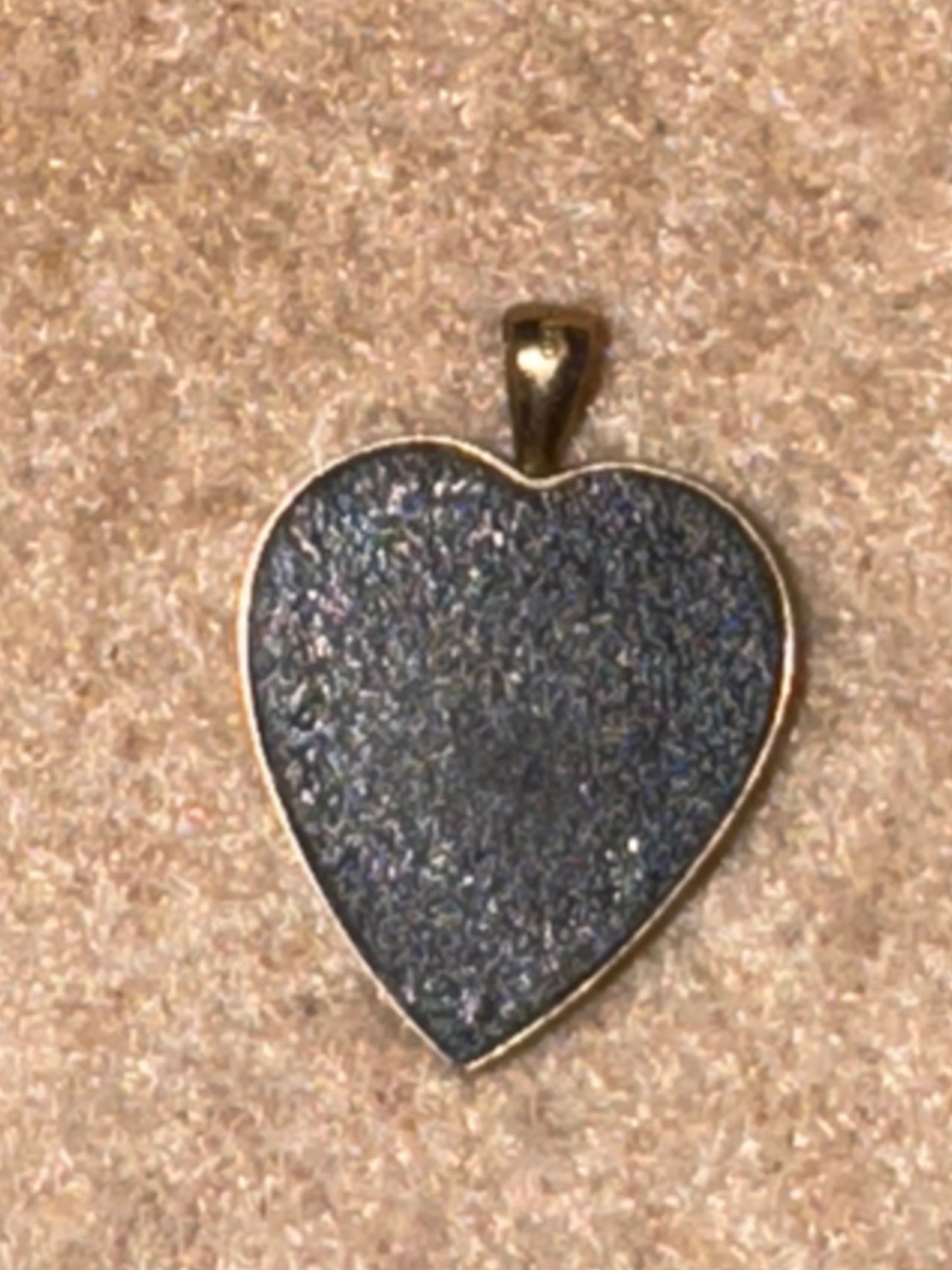 14 KT Gold Onyx Swan Opal Heart Pendant