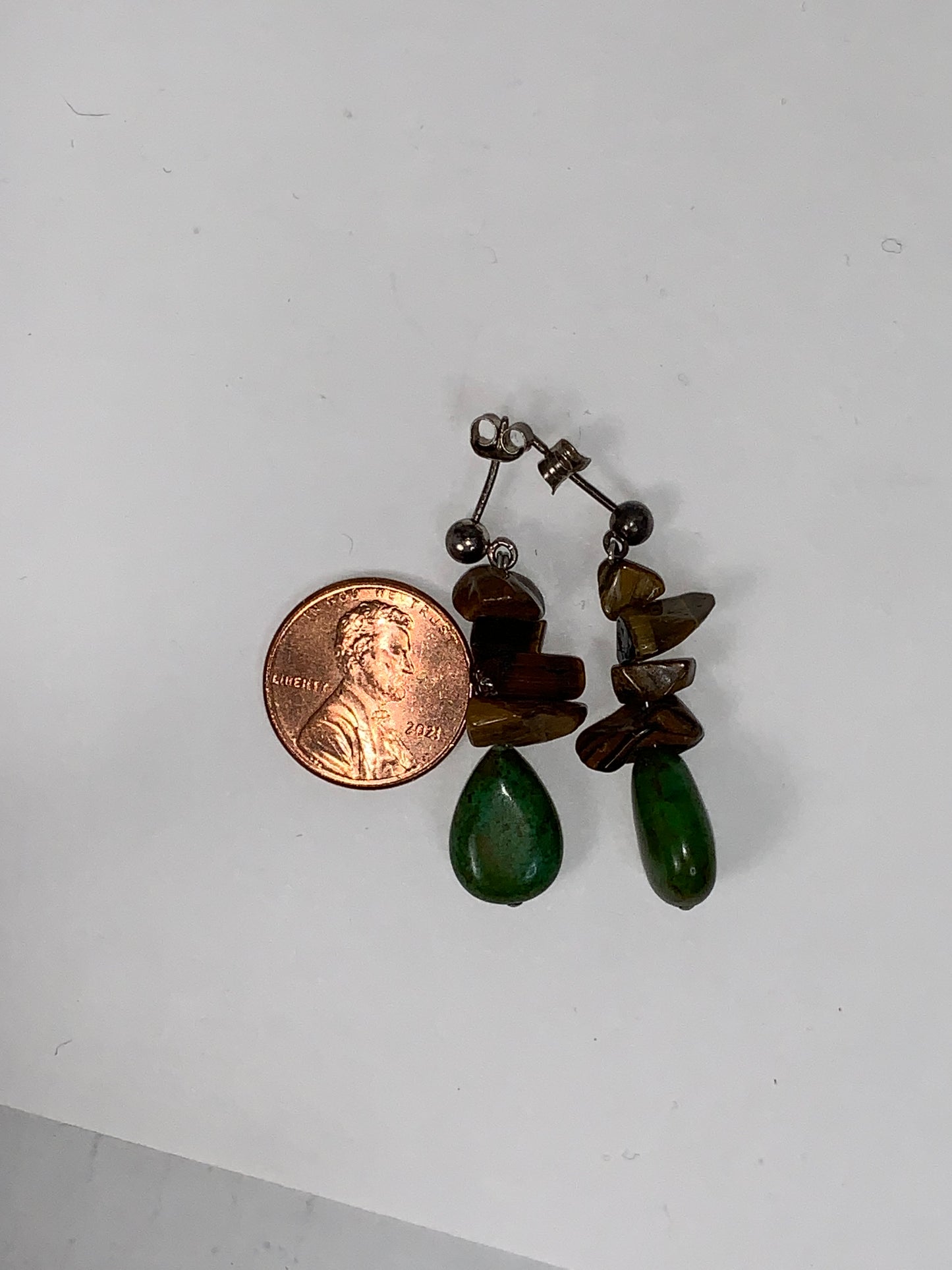 Tigerseye And Turquoise Post Earrings