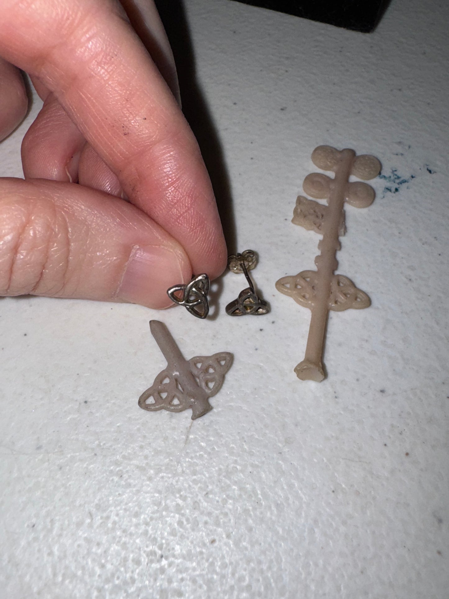 Sterling Silver Triple Triquetra Celtic Post Earrings