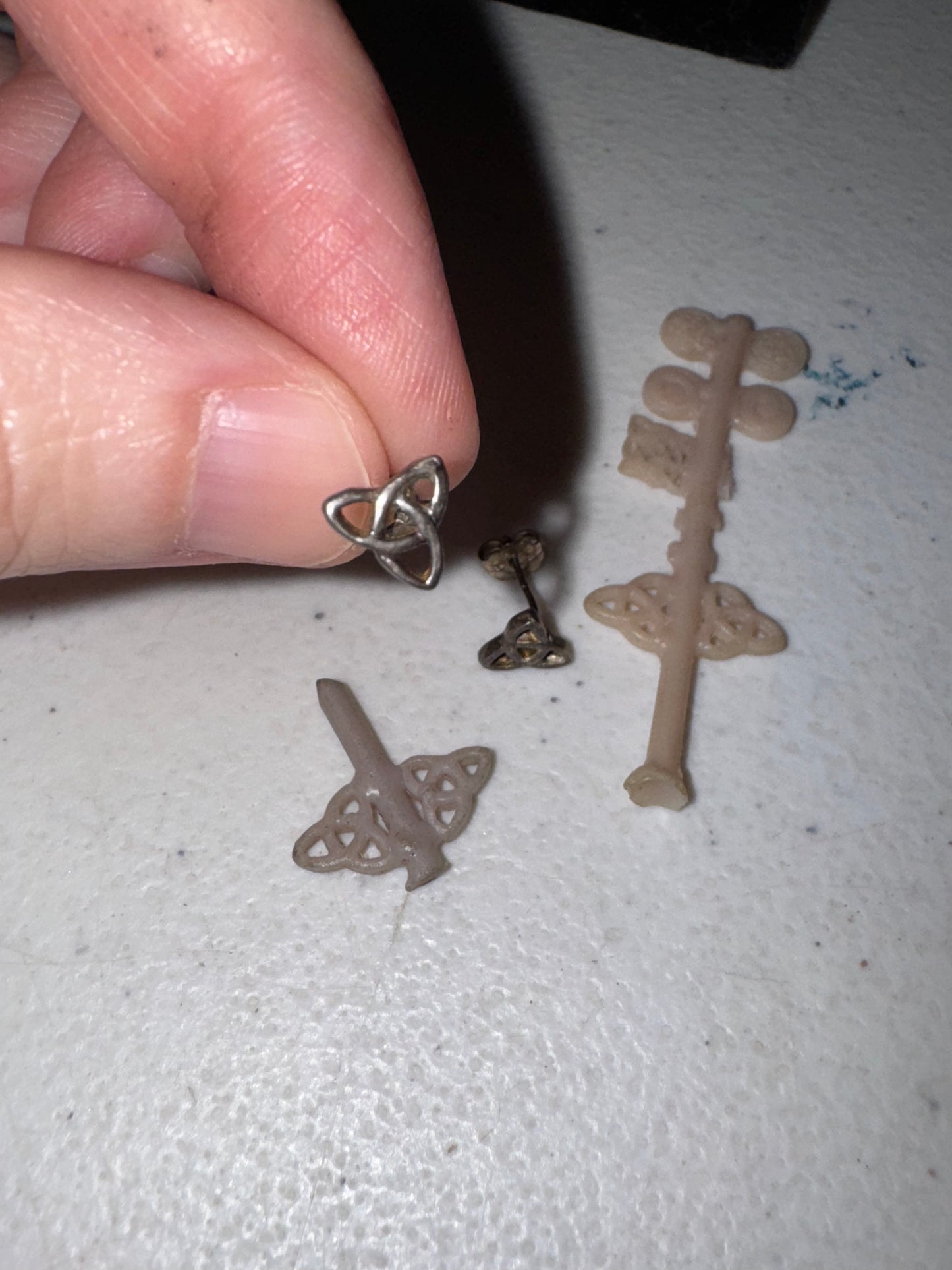 Sterling Silver Triple Triquetra Celtic Post Earrings