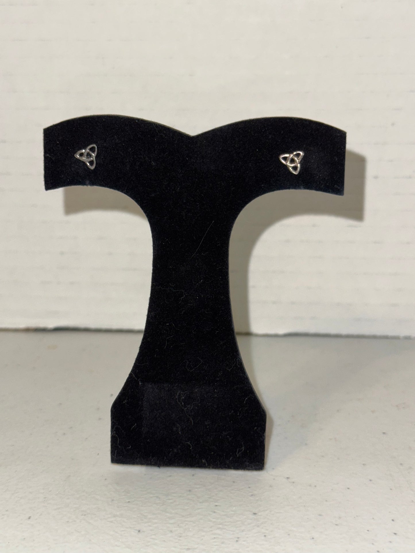Sterling Silver Triple Triquetra Celtic Post Earrings