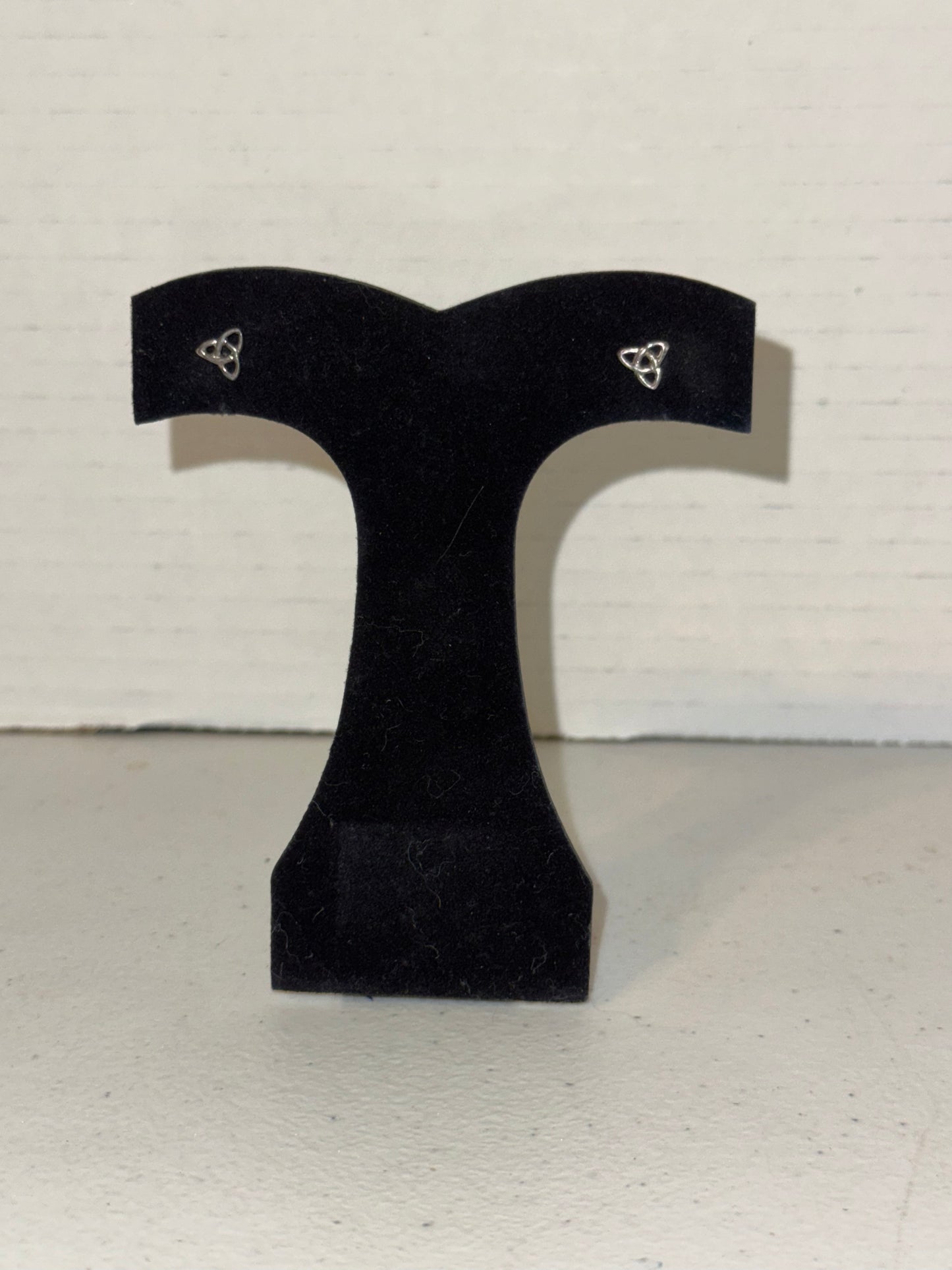 Sterling Silver Triple Triquetra Celtic Post Earrings