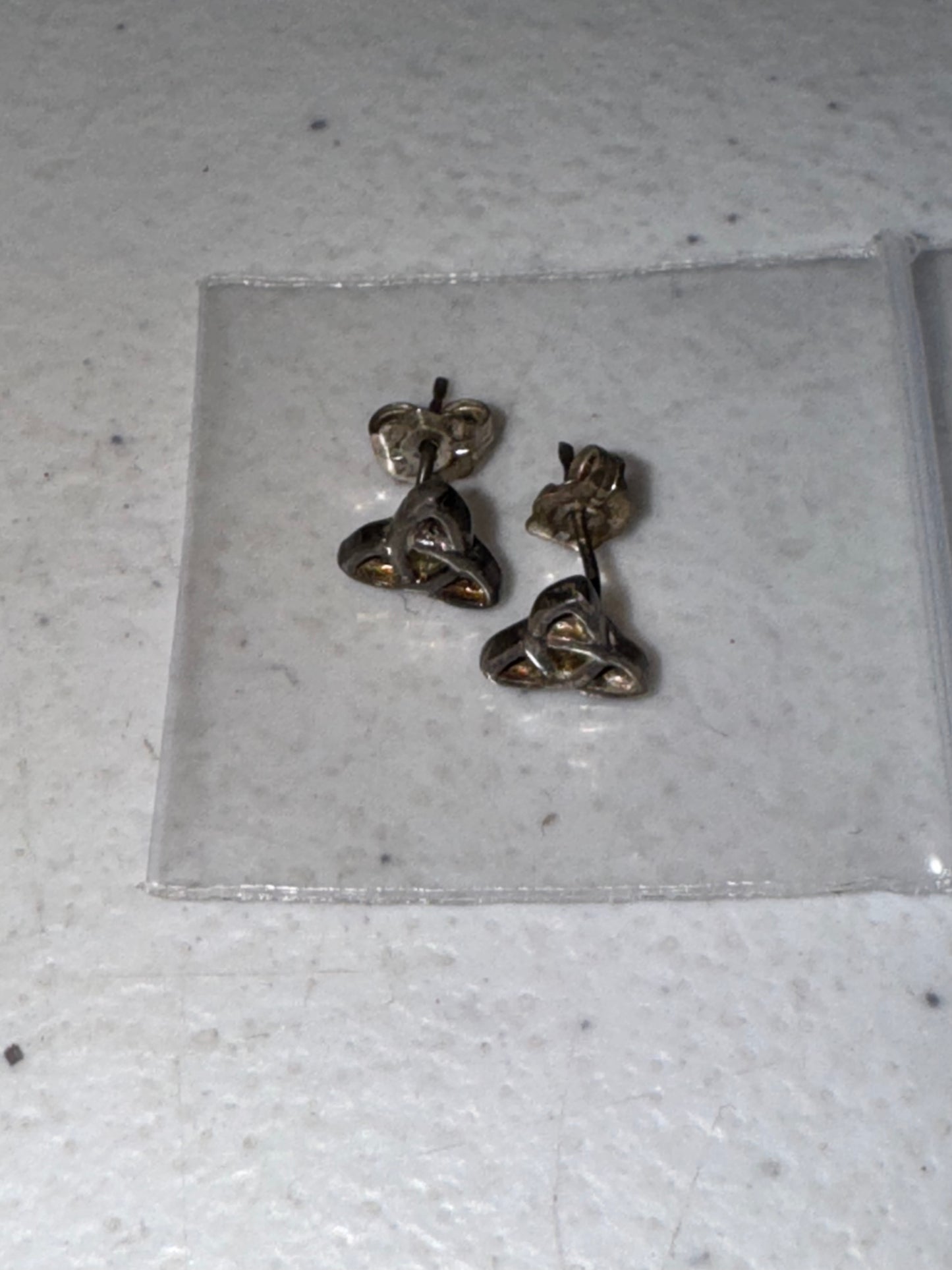 Sterling Silver Triple Triquetra Celtic Post Earrings