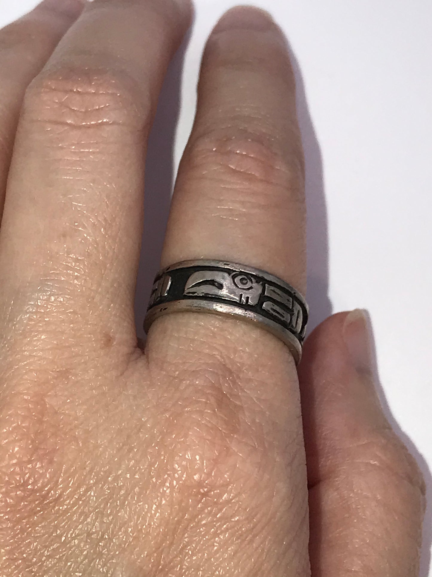 Sterling Silver Tribal Toucan Ring, Size 8 1/2