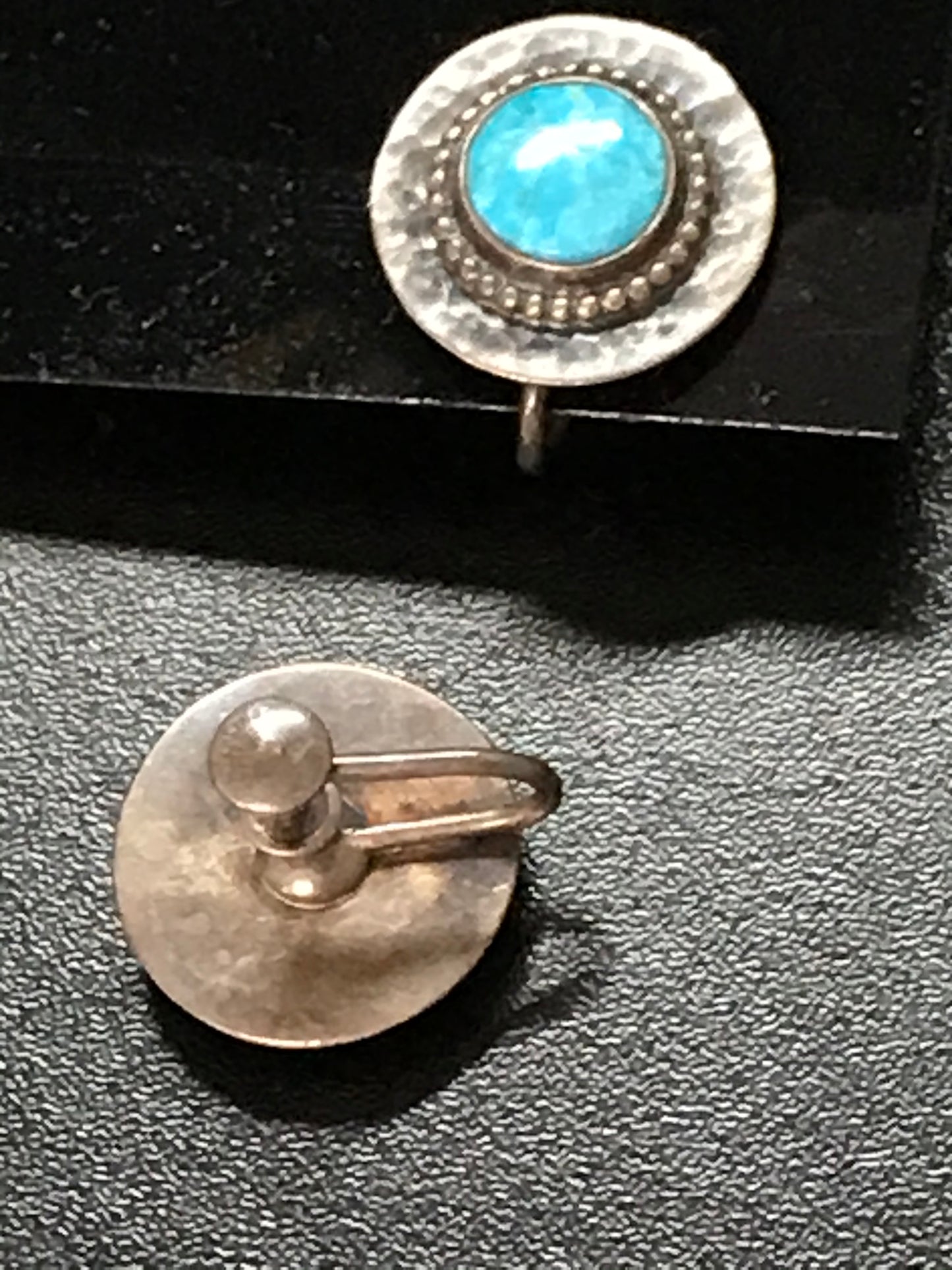 Vintage Sterling silver and Turquoise Clip Earrings