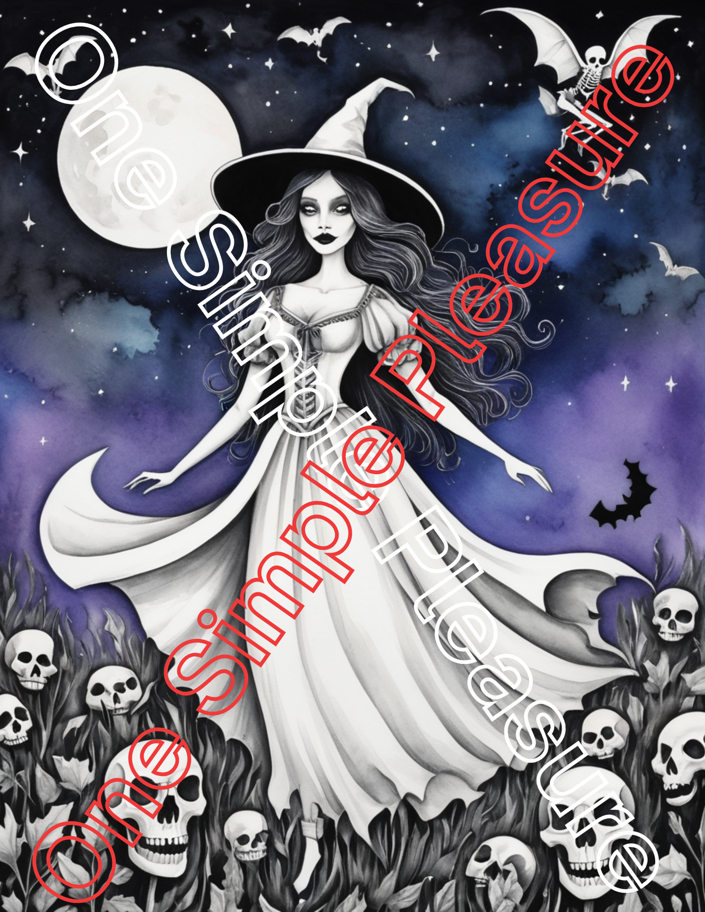 Witch and Halloween Coloring Pages, 33 pages