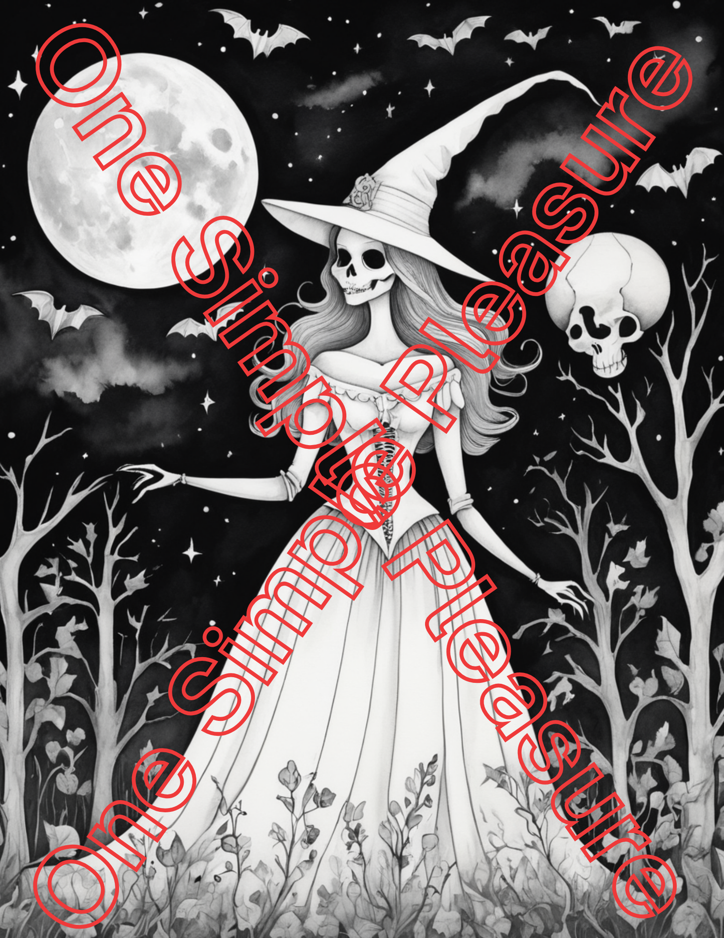 Witch and Halloween Coloring Pages, 33 pages