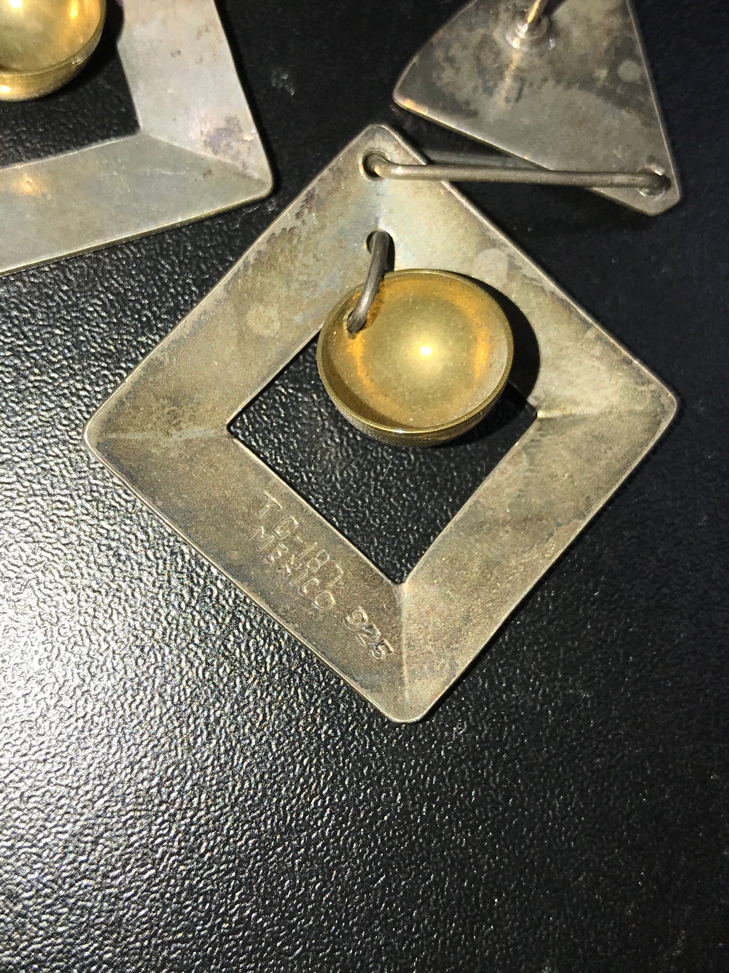 Vintage Mexican Silver Drop Post Earrings