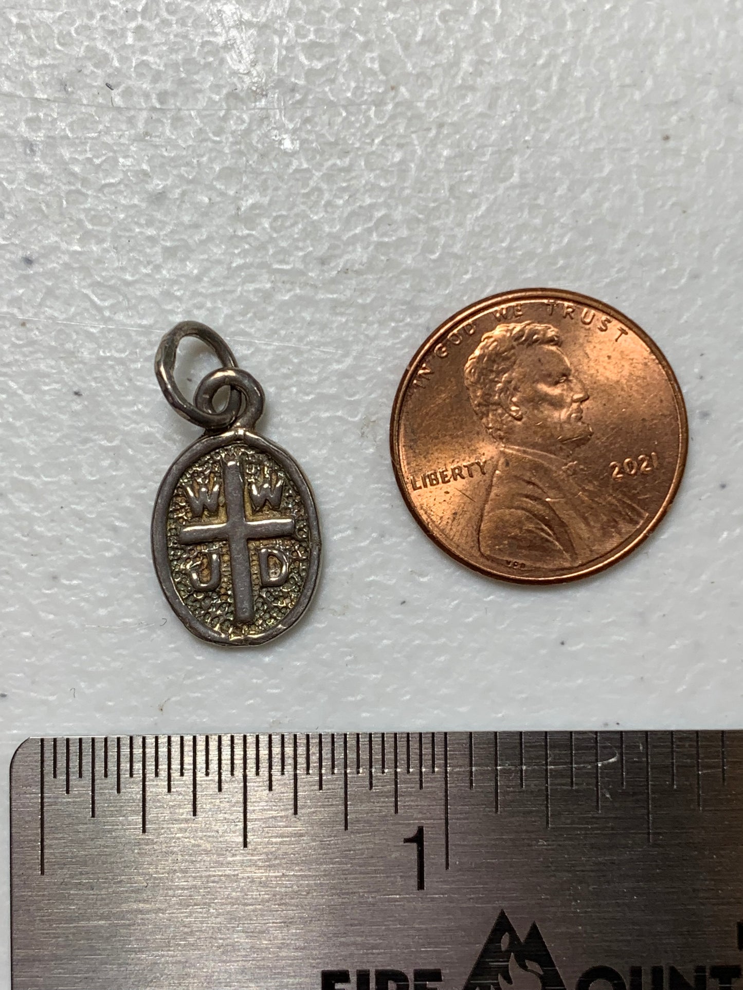 Sterling Silver Oval WWJD Pendant