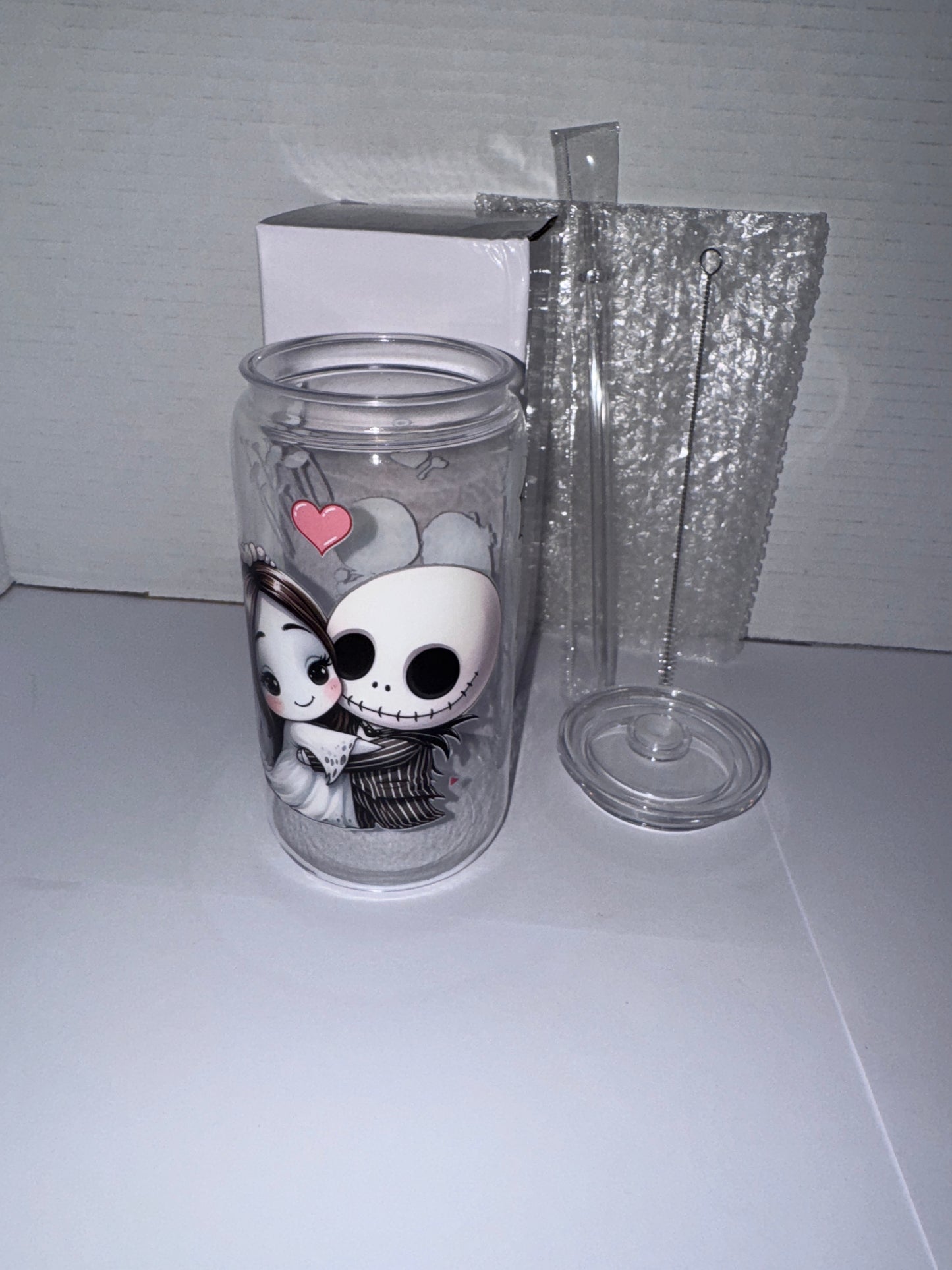 Halloween Wedding Kids Themed 16 Oz Plastic Cup, With Love hearts
