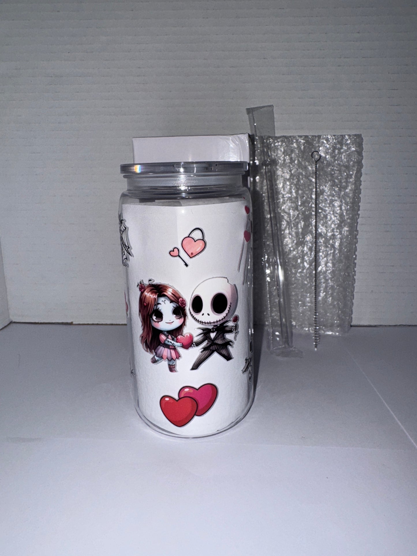 Halloween Wedding Kids Themed 16 Oz Plastic Cup, With Love hearts