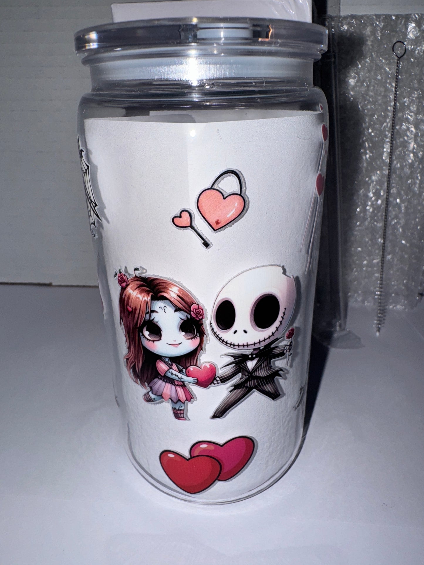 Halloween Wedding Kids Themed 16 Oz Plastic Cup, With Love hearts