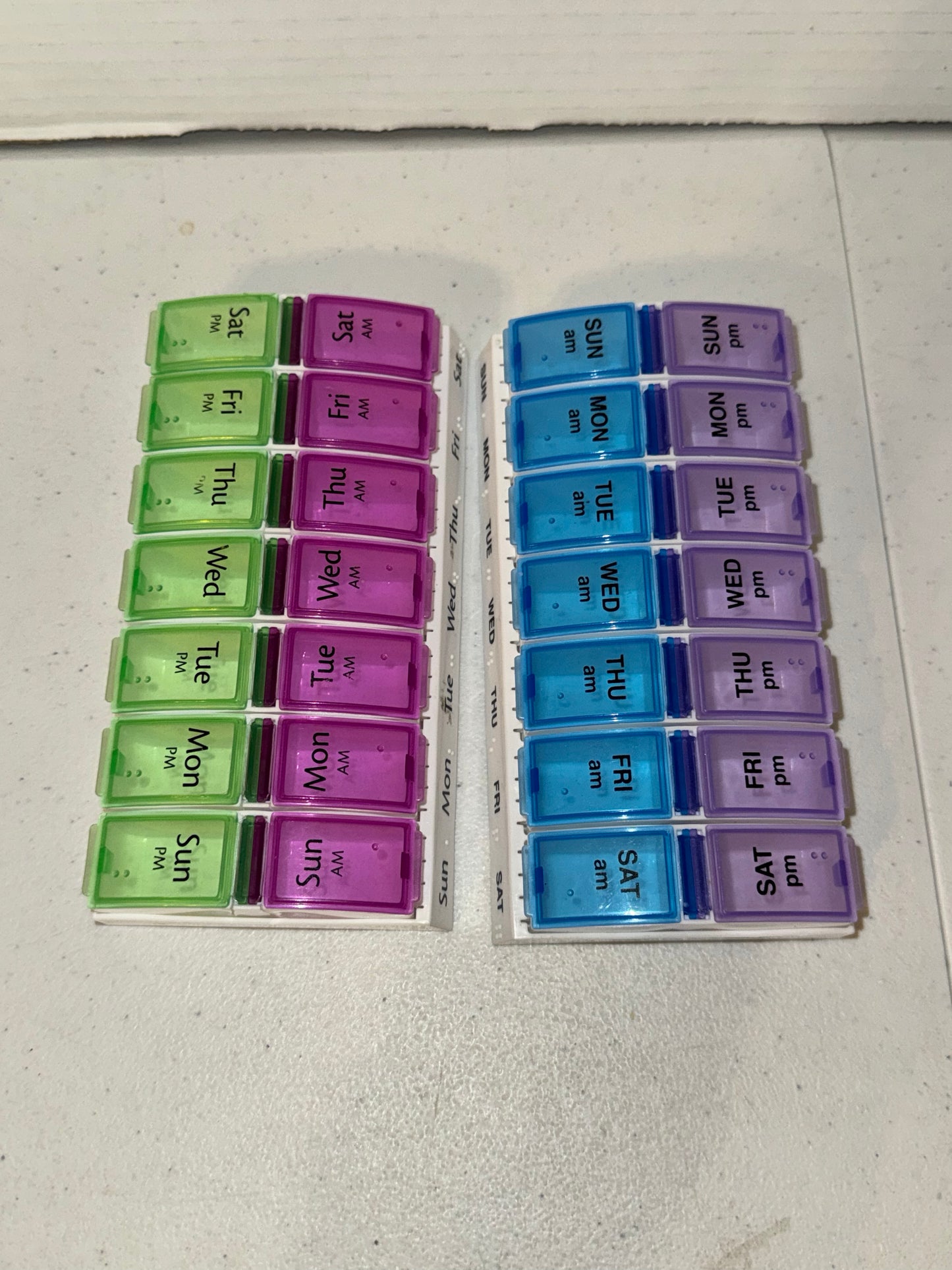 AM/PM Weekly Pill Planner, 7.5", set of 2