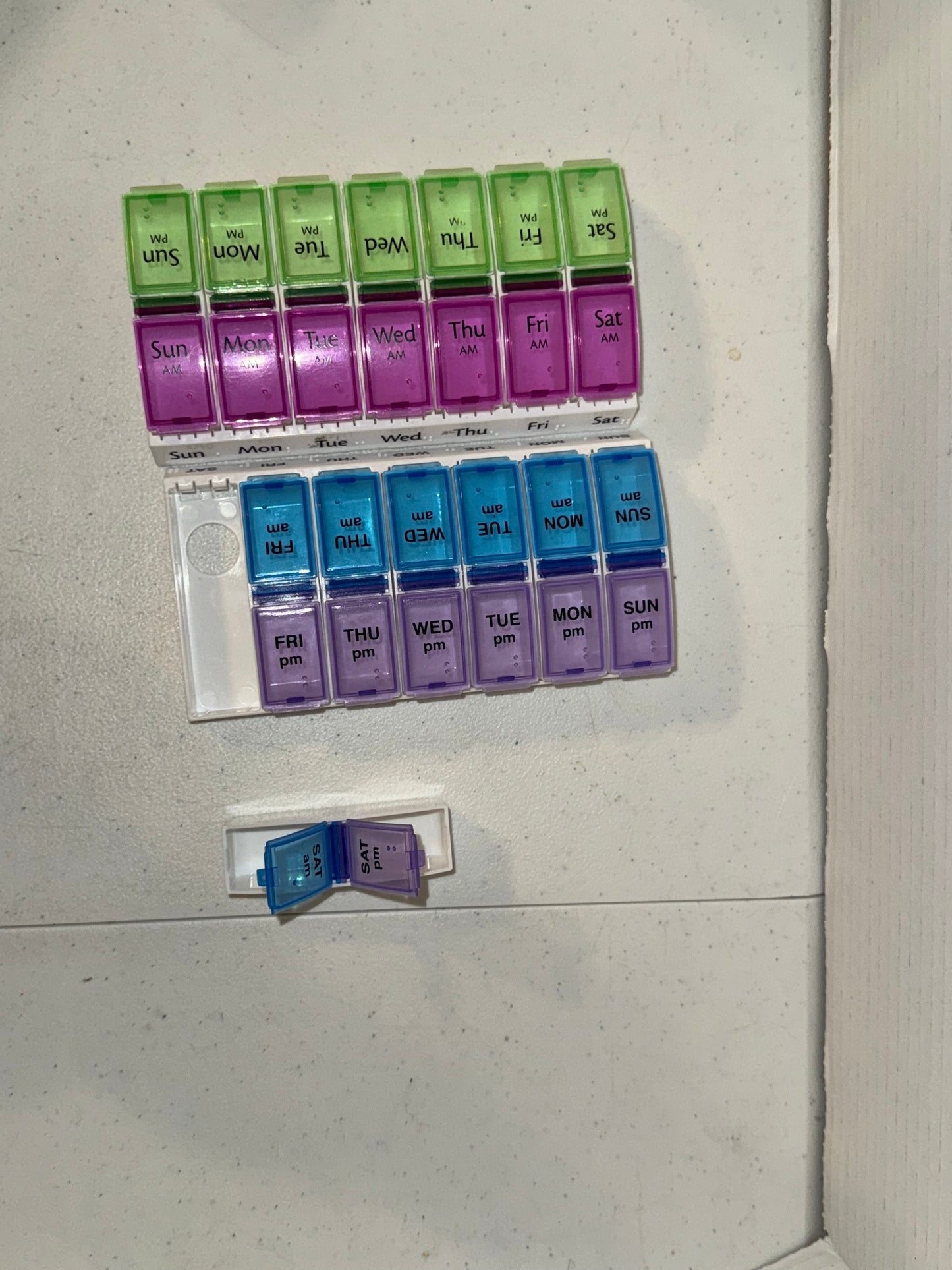 AM/PM Weekly Pill Planner, 7.5", set of 2