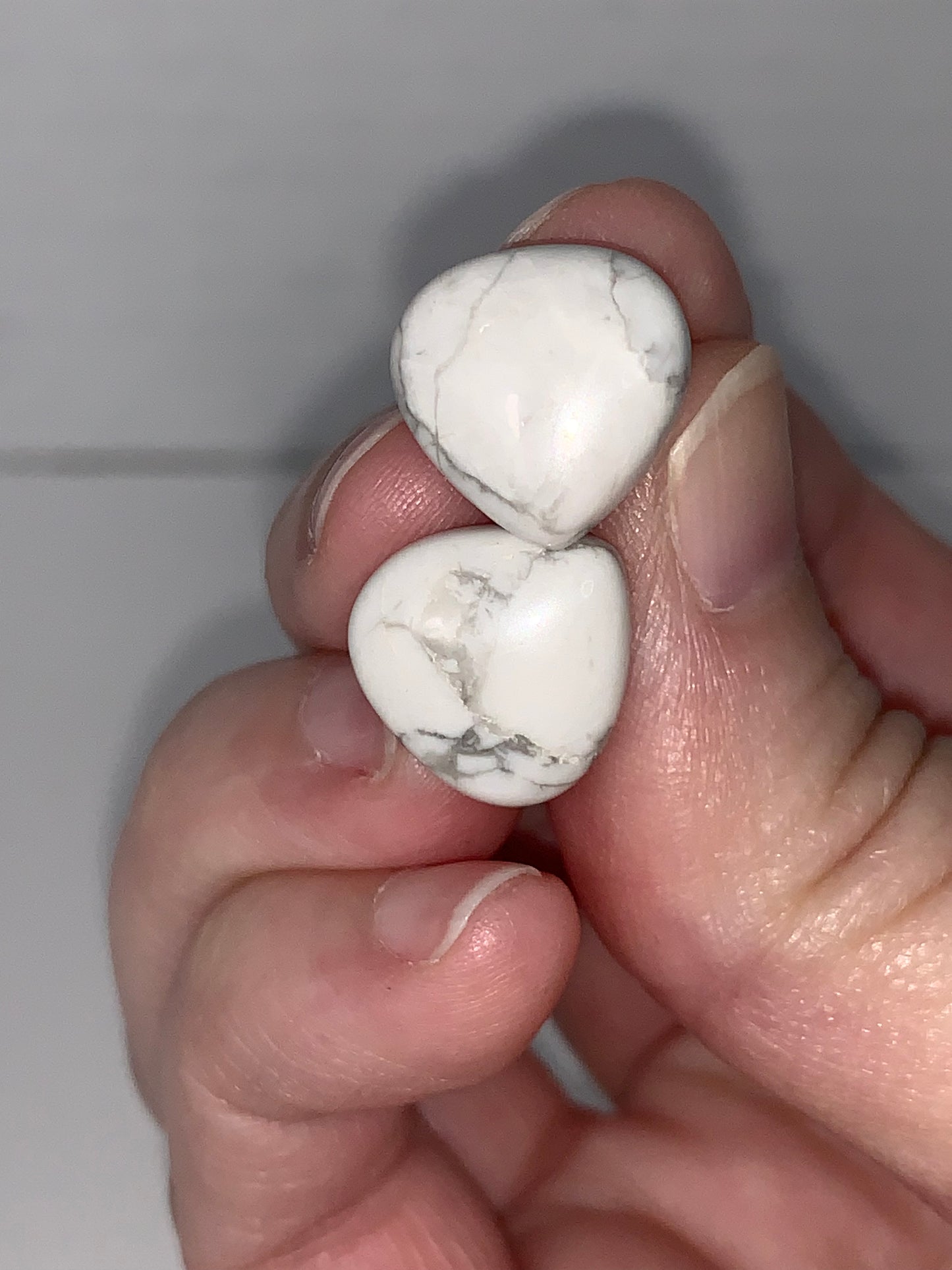 13mm White Heart Howlite Post Earrings