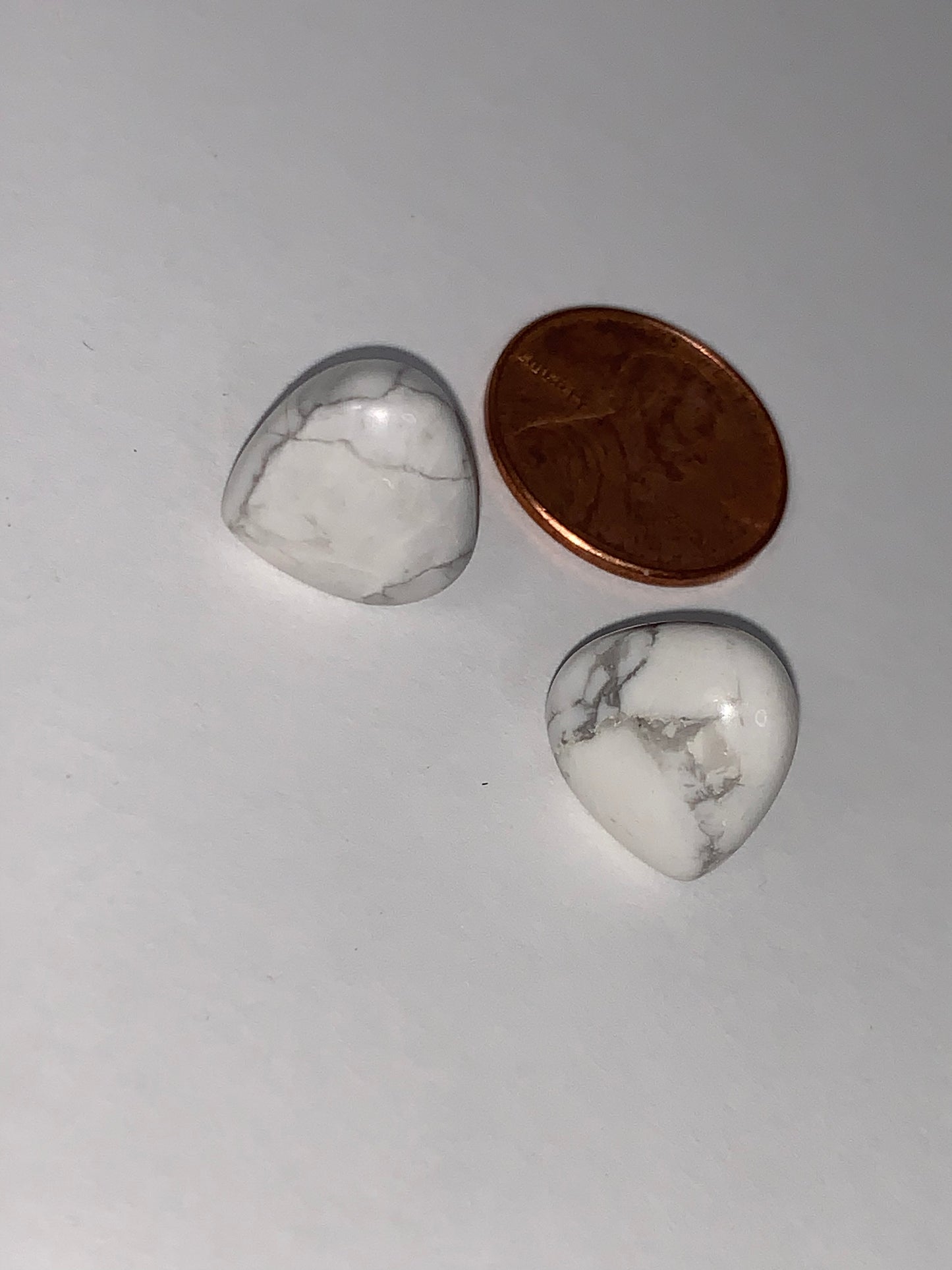 13mm White Heart Howlite Post Earrings