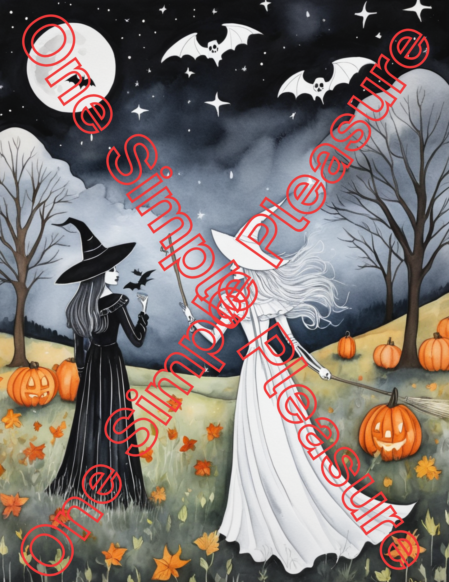 Witch and Halloween Coloring Pages, 33 pages
